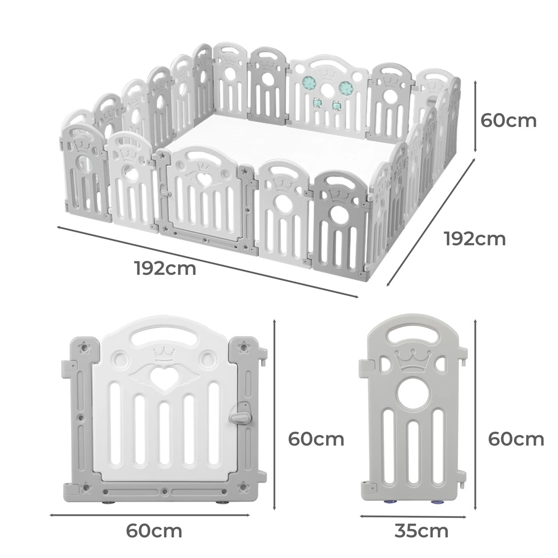 3 Bopeep 22-panel Baby Playpen 192x192x60cm, 3 of 6