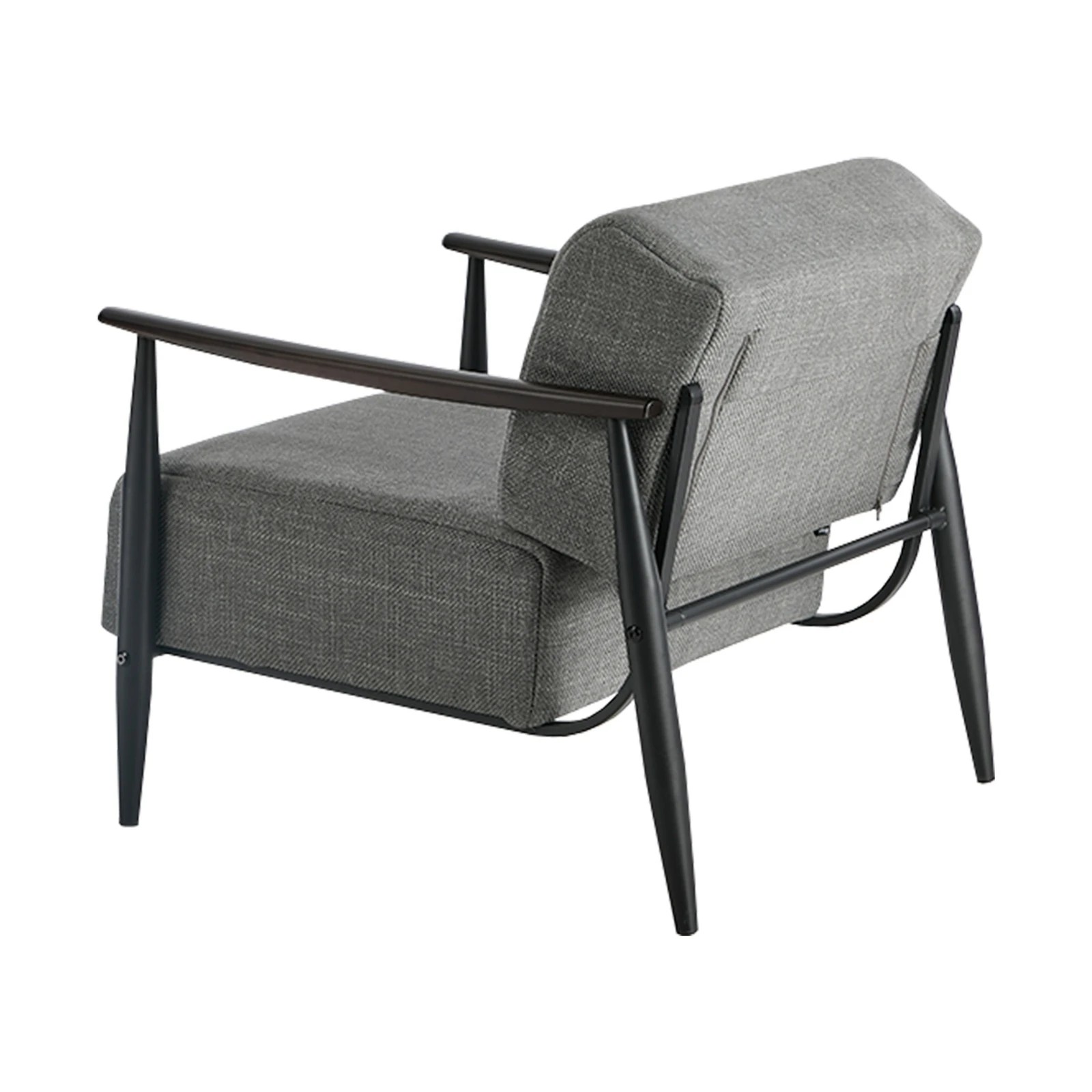 8 Oikiture 2x Wooden Armchair Lounge Sofa Chair Fabric Accent Armchairs - Grey, 8 of 8