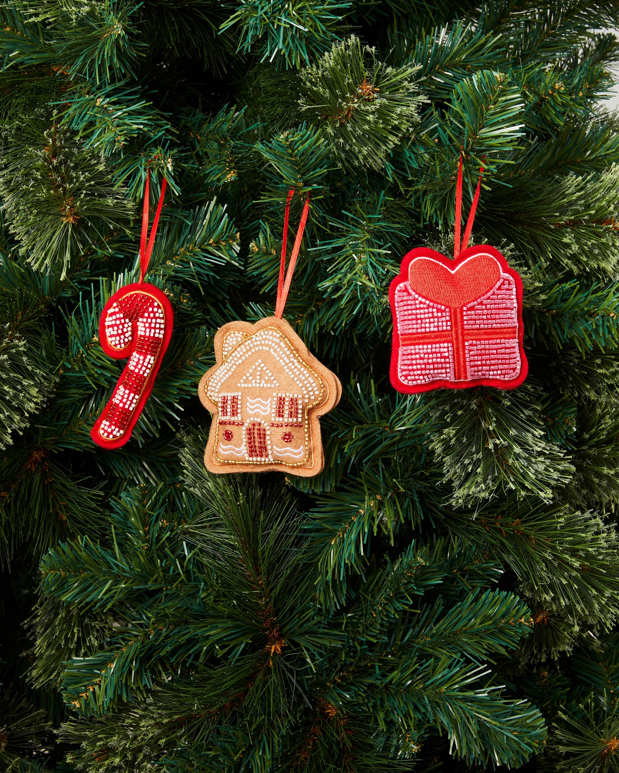 5 Beaded Christmas Icon Decoration - Assorted, 5 of 5
