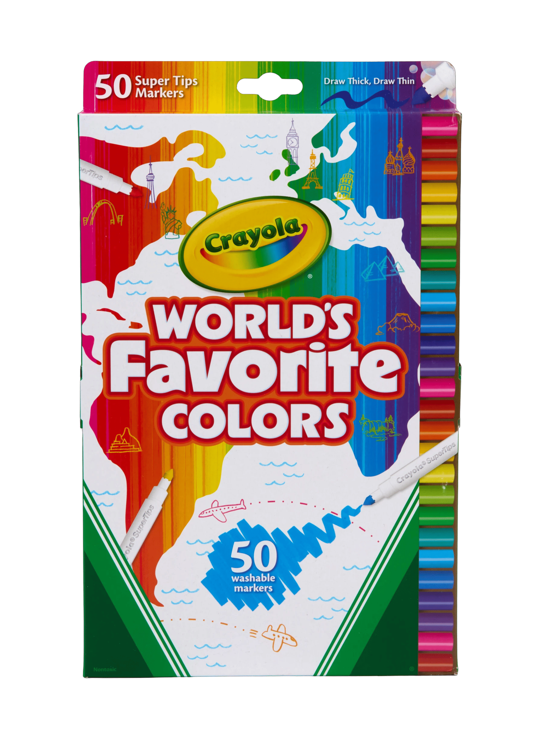 1 Crayola 50 Pack World's Favourite Colours Washable Supertips - Multi, 1 of 4