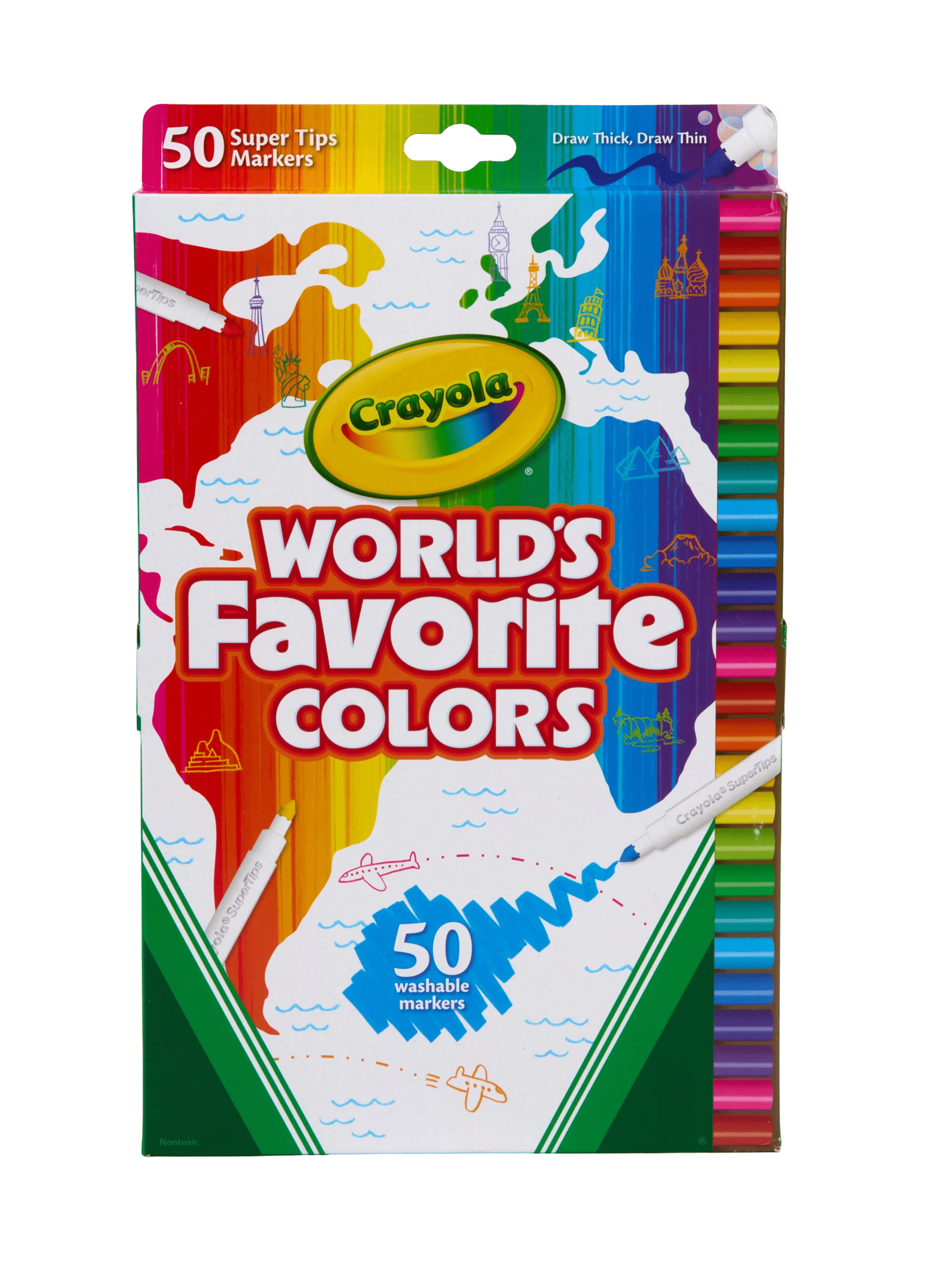 1 Crayola 50 Pack World's Favourite Colours Washable Supertips - Multi, 1 of 4