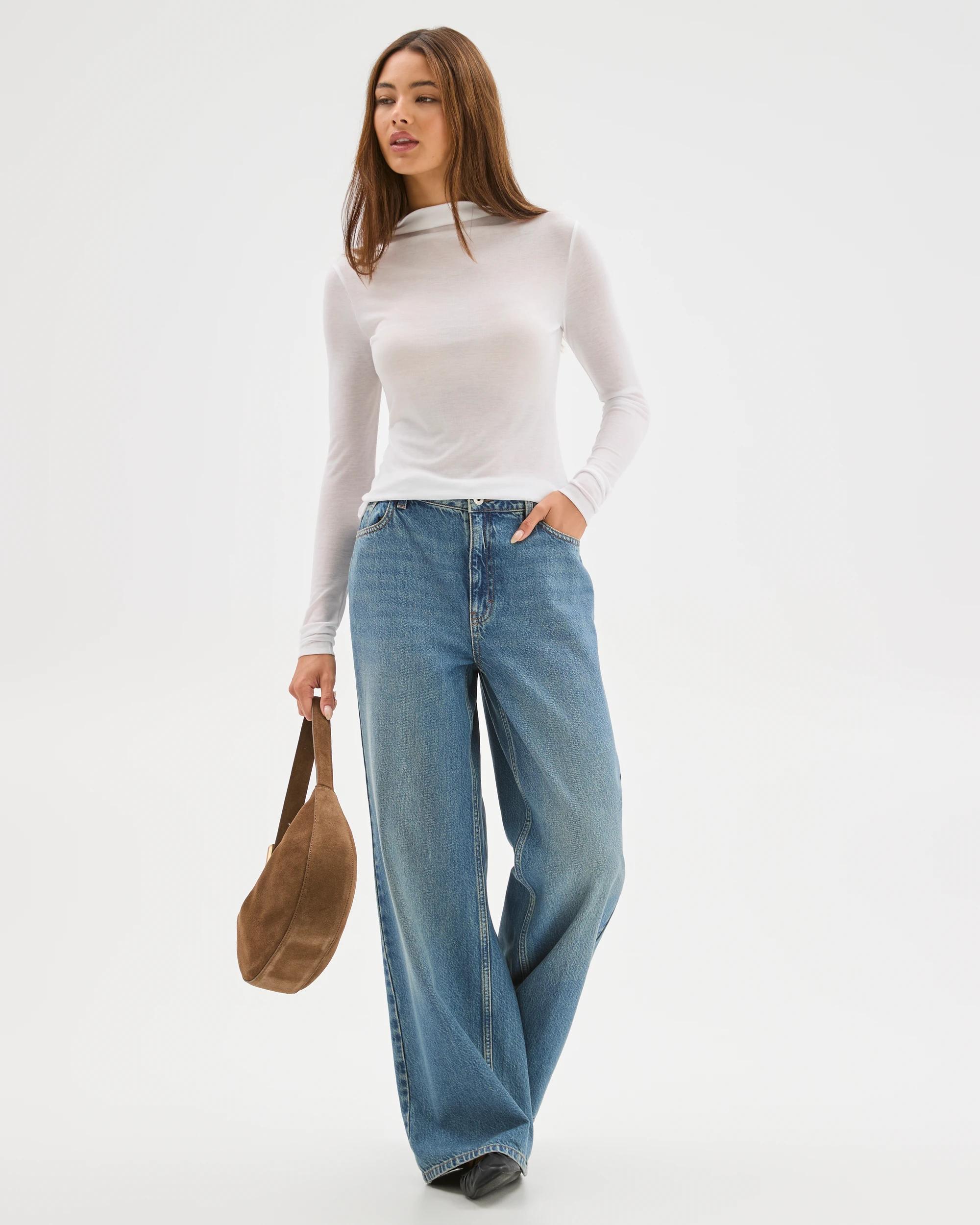2 Lily Loves Mock Neck Long Sleeve Top LILY WHITE, 2 of 6
