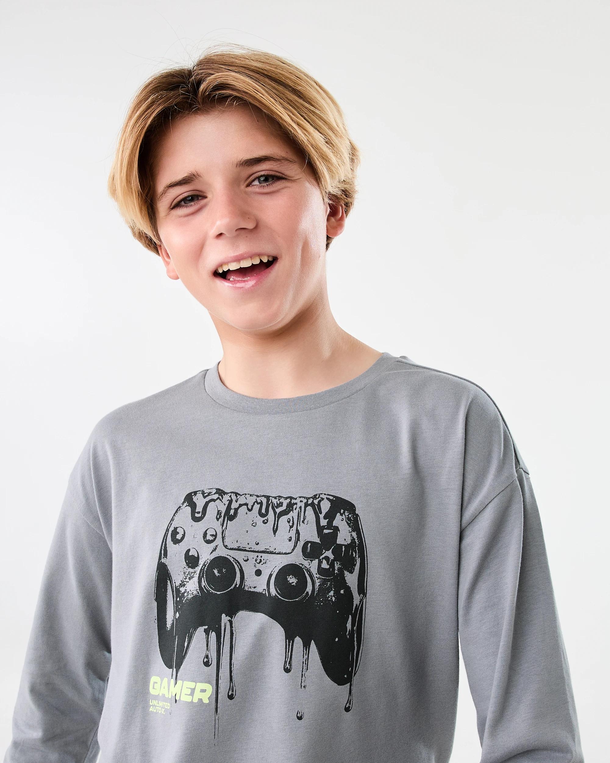 3 Jersey Pyjama Set Gry Gamer, 3 of 7