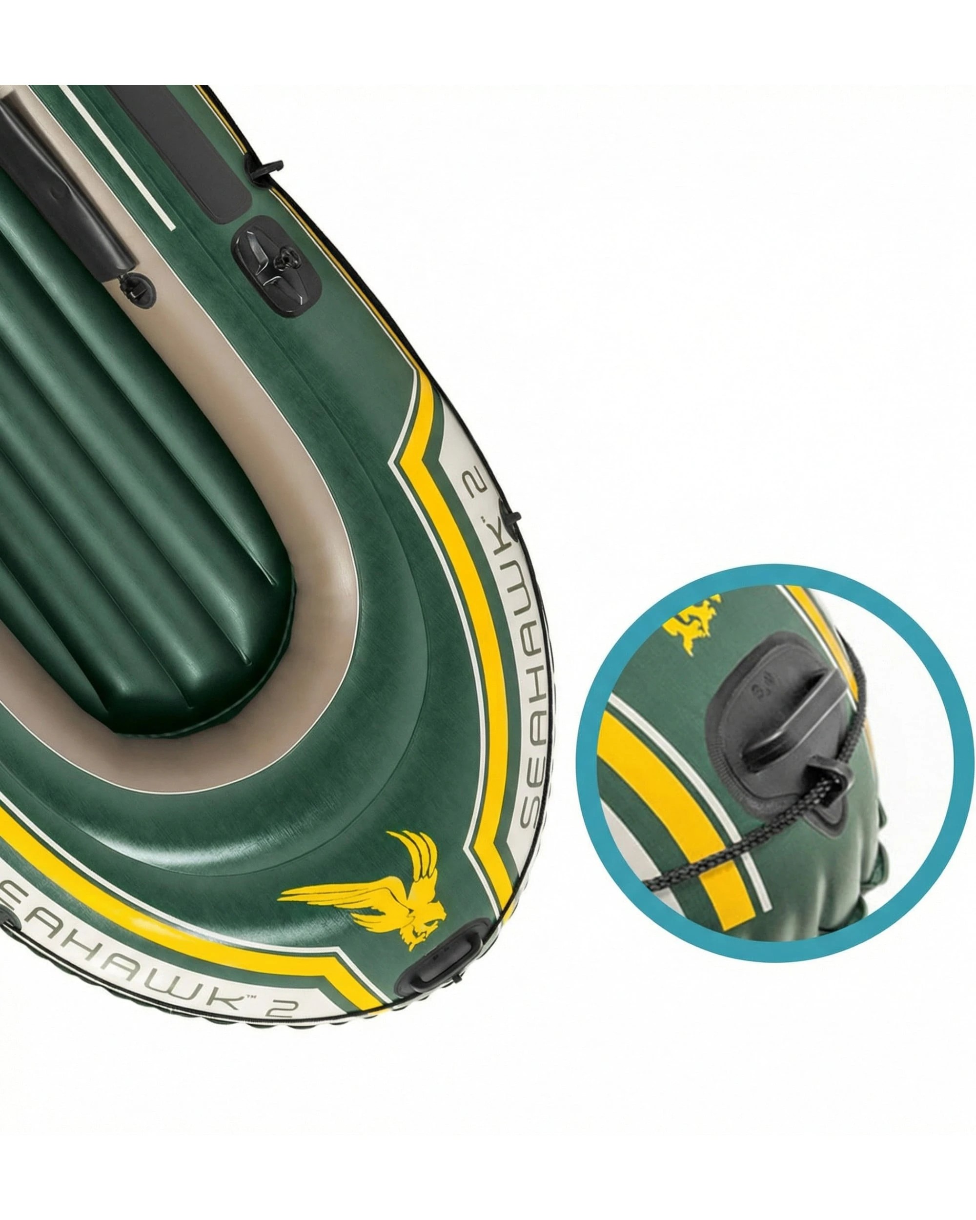 10 Intex Seahawk 2 Boat Set 68347NP Inflatable - Green, 10 of 10