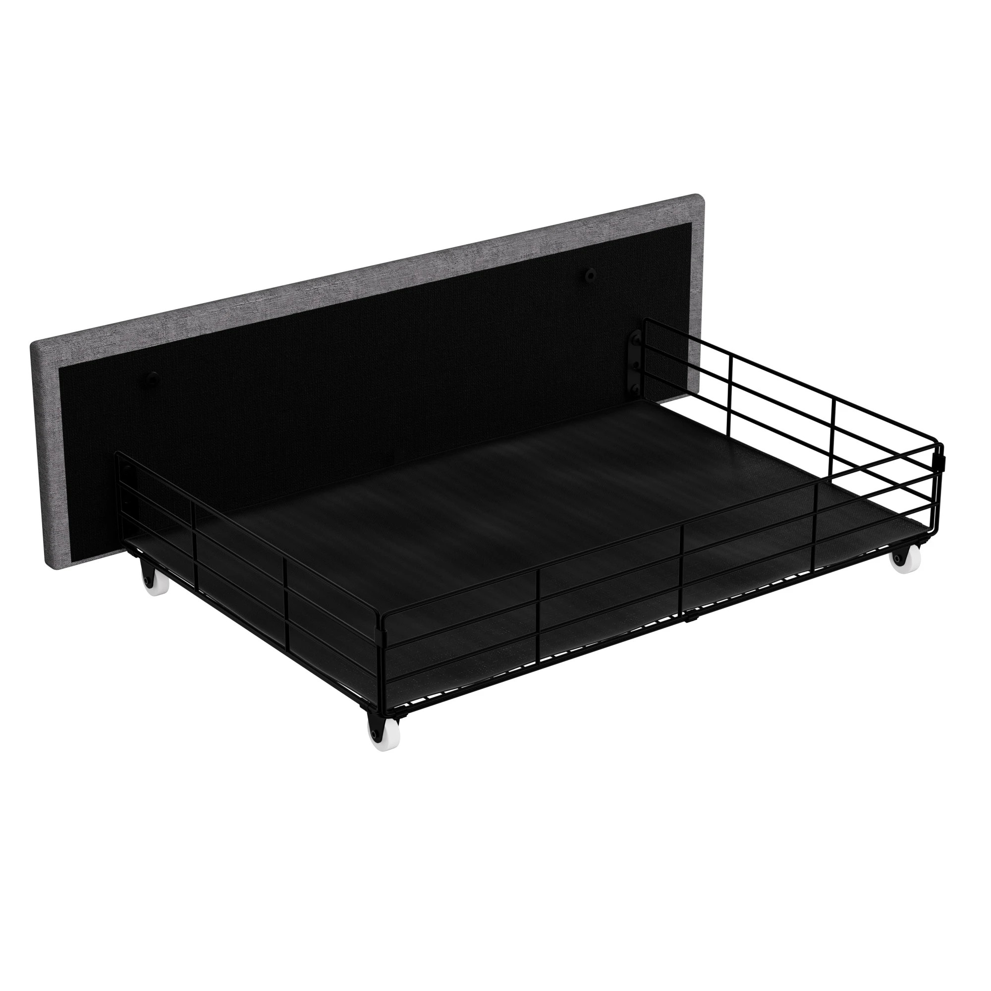 4 Levede Single Bed Frame Linen Fabric with LED Charging Station and 4 Drawers - Grey, 4 of 9