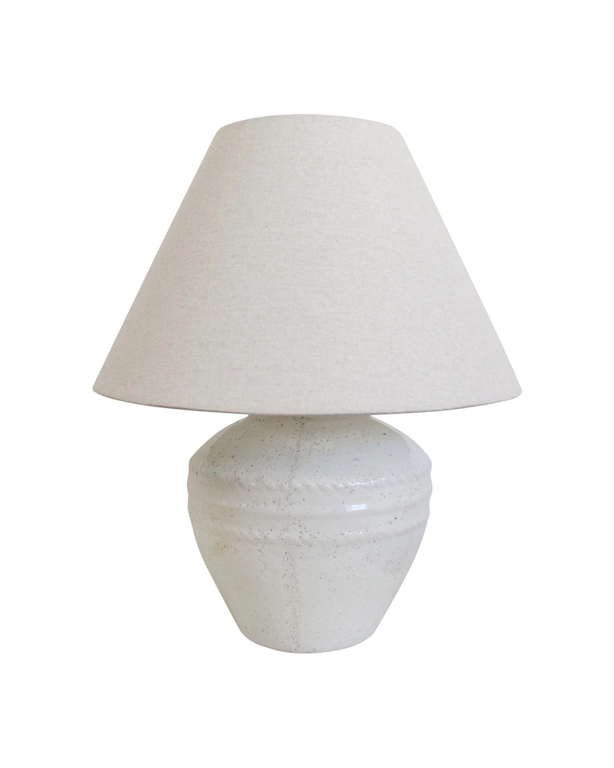 2 LVD Linen Terracotta Lamp Beachside Room Decor Tabletop Light 41x53cm - White, 2 of 2
