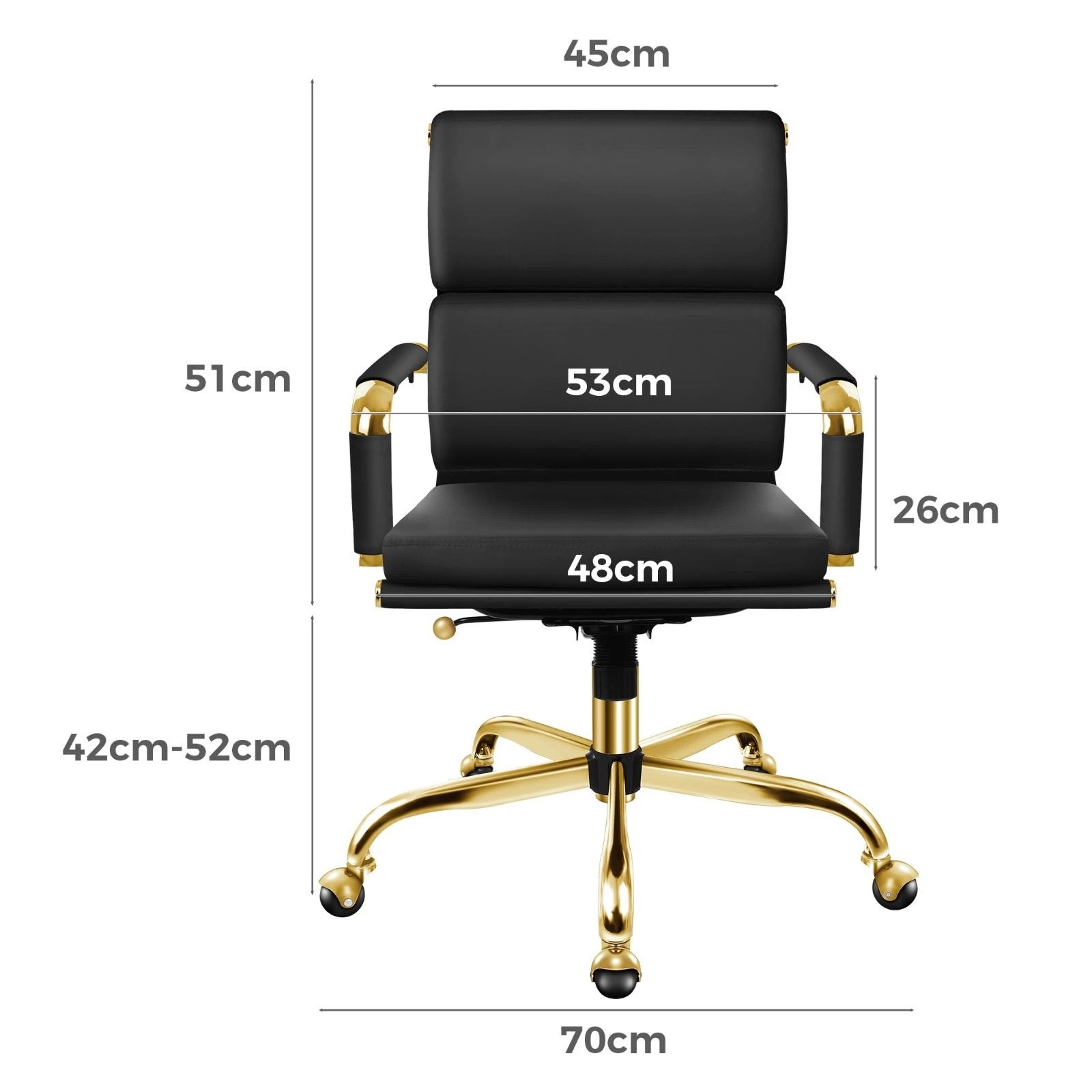 8 Alfordson Office Chair Ergonomic Paddings Executive Computer Work Seat Mid Back - Black, 8 of 10