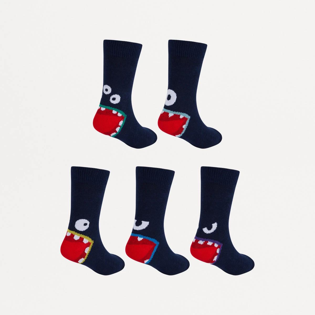 2 5 Pack Crew Socks Monsters, 2 of 3