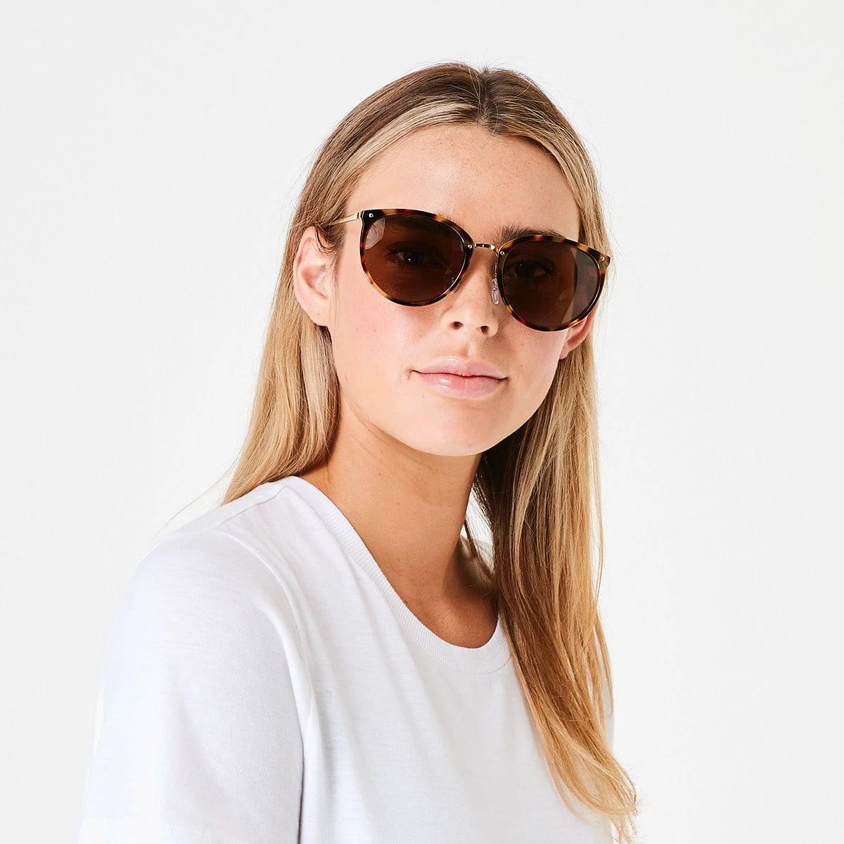 6 Thin Frame Cat Eye Sunglasses Tort, 6 of 7