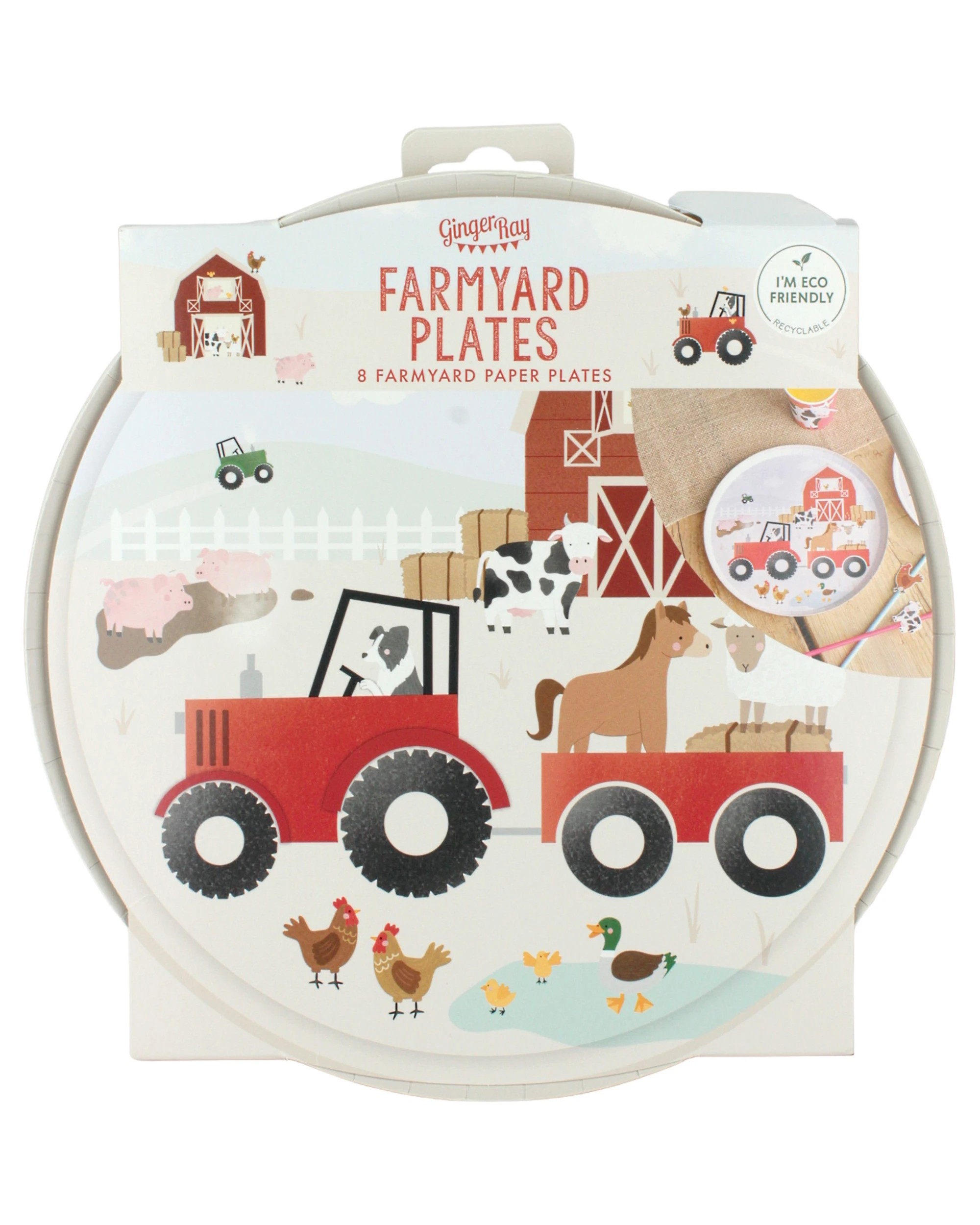 2 Ginger Ray Ginger Ray Farm Friends Large Paper Plates Pack of 8, 2 of 2