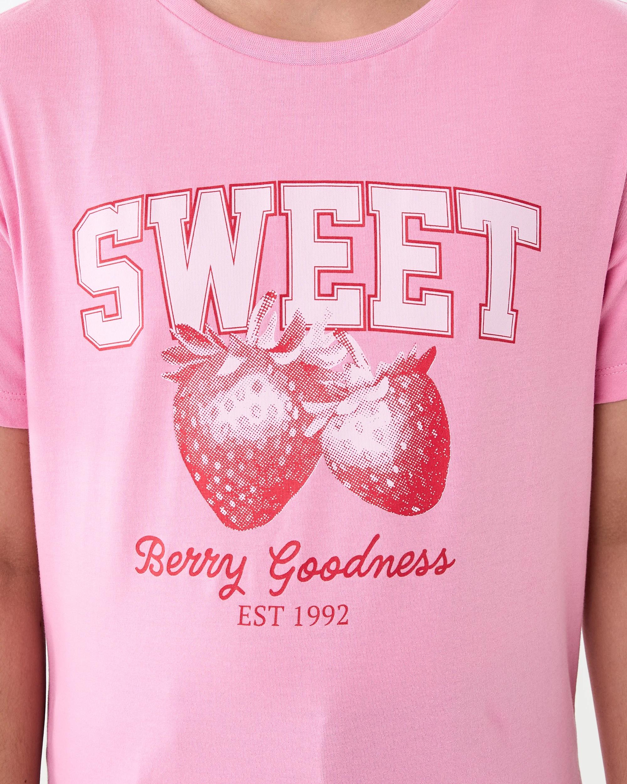 5 Short Sleeve Printed T-shirt Pink Fruit, 5 of 7