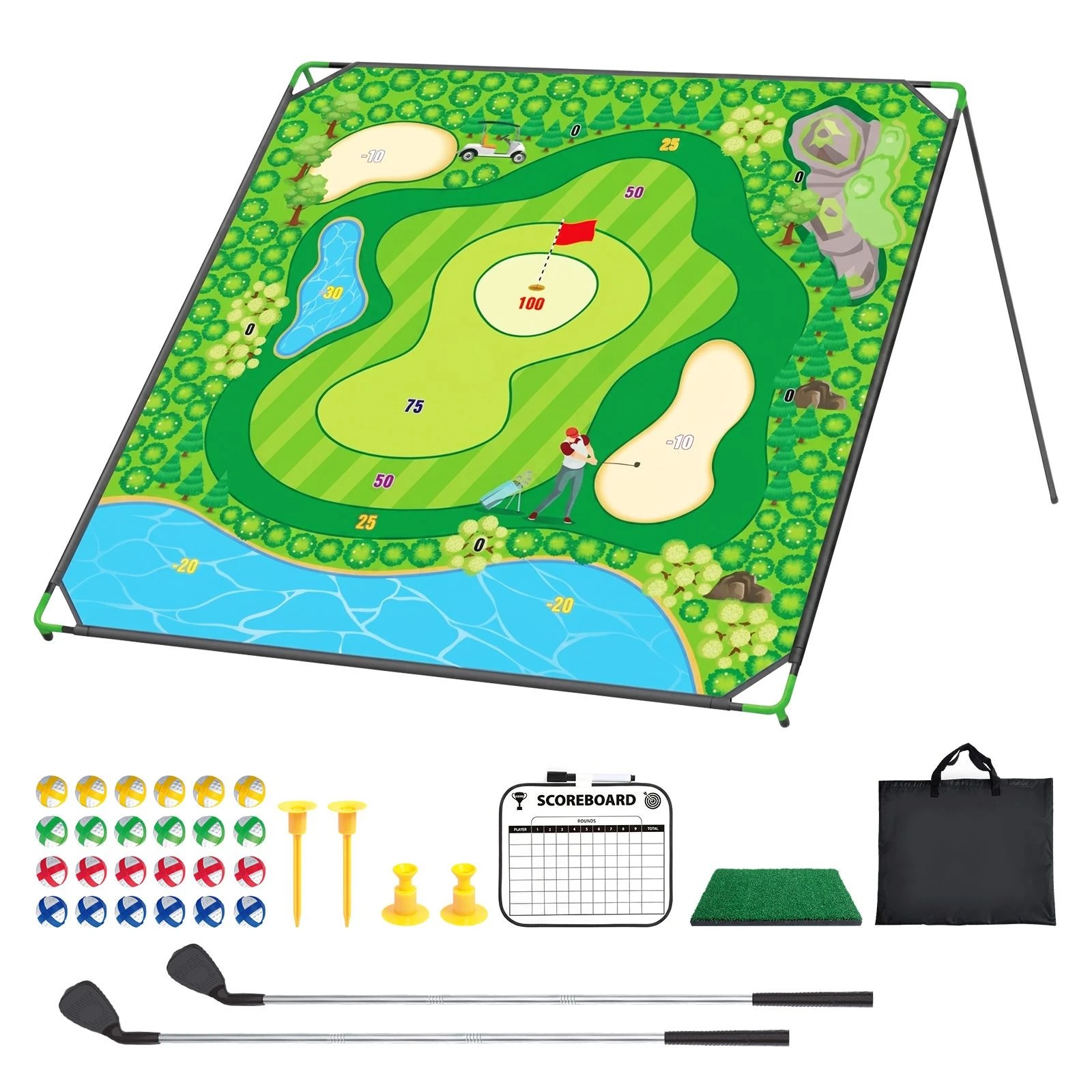 3 Ausway Portable Golf Chipping Target Game Set for Indoor Outdoor, 3 of 6