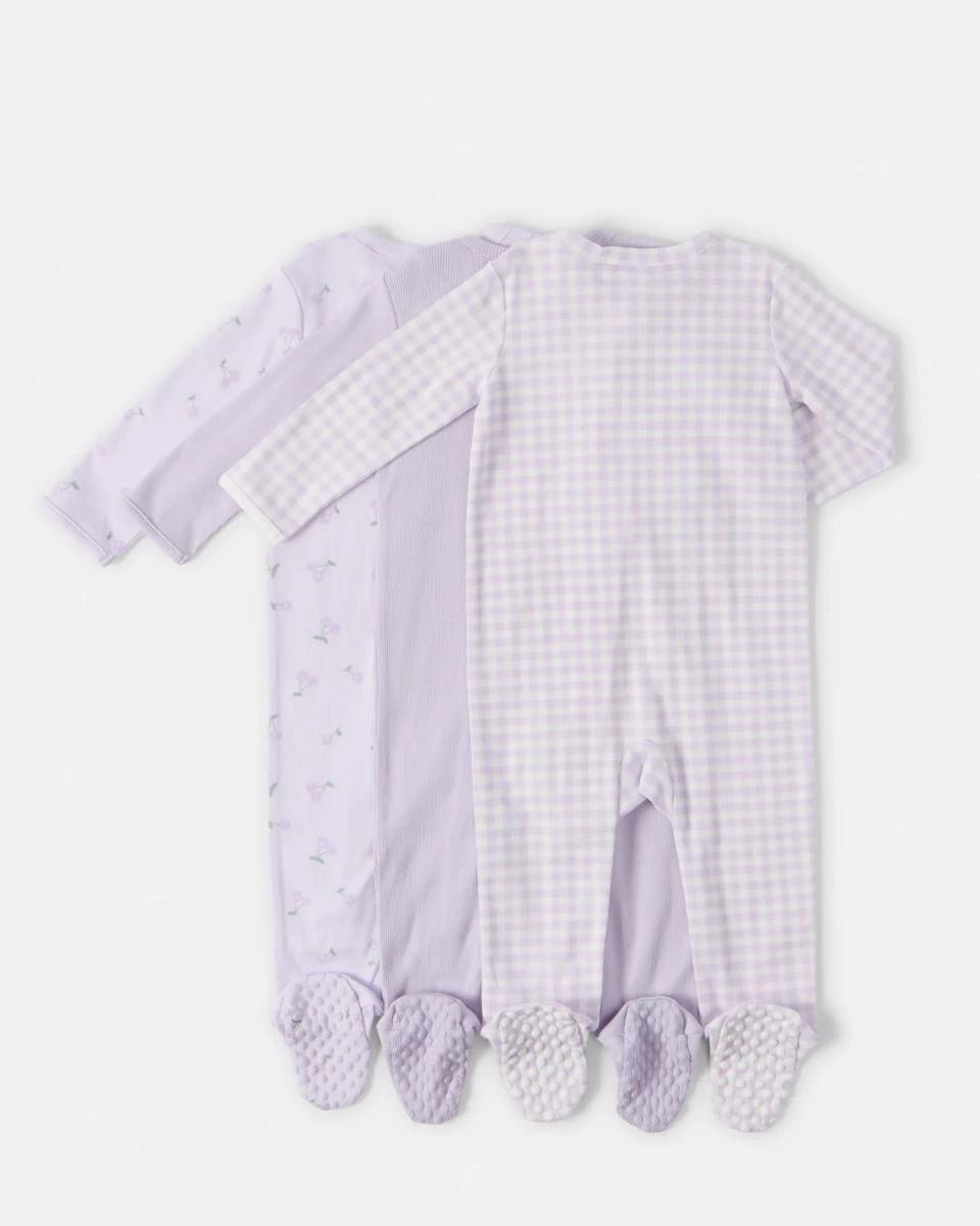2 3 Pack Australian Cotton Coveralls Lav Chry, 2 of 5