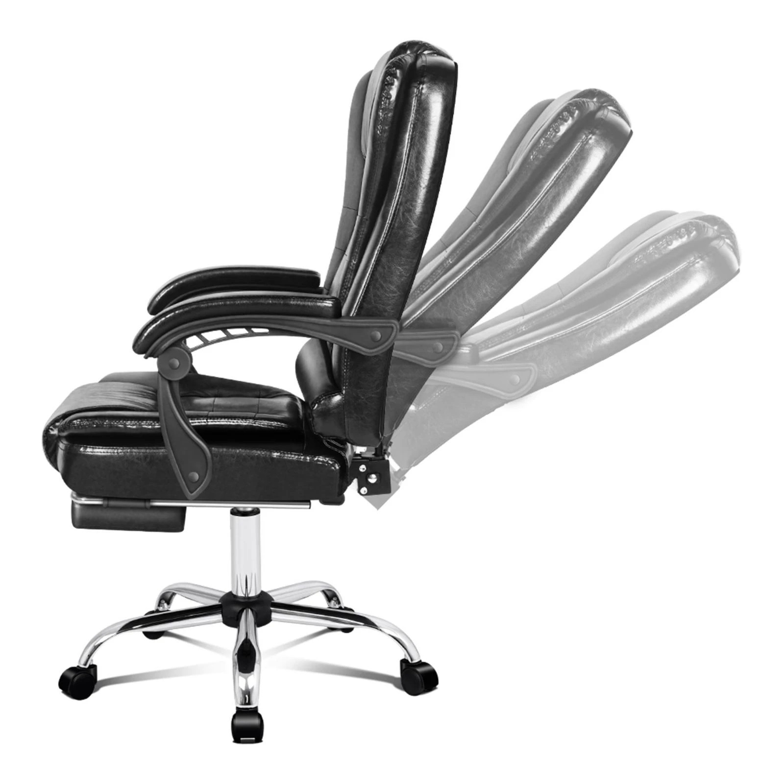 5 Alfordson Office Chair Gaming Executive Computer Racer PU Leather Seat Footrest - Black, 5 of 10