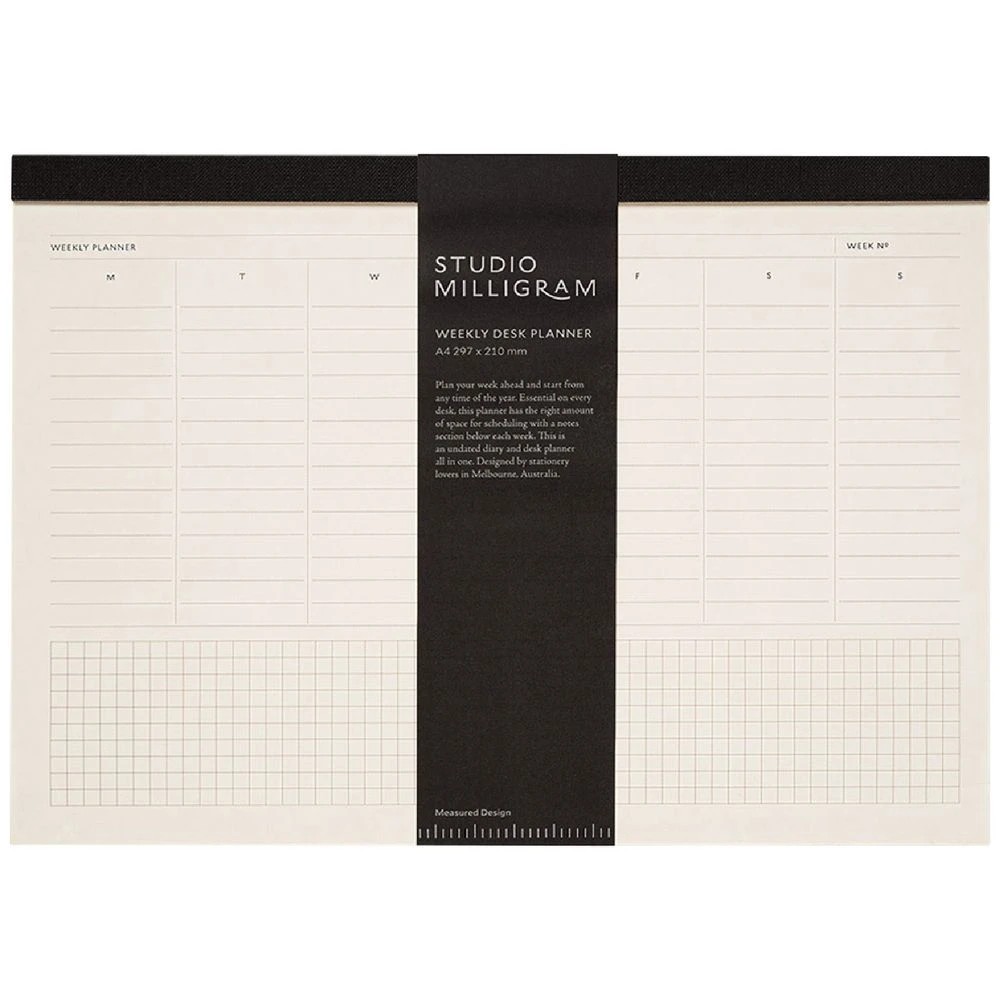 1 Milligram A4 Weekly Desk Pad 64 Pages, 1 of 2