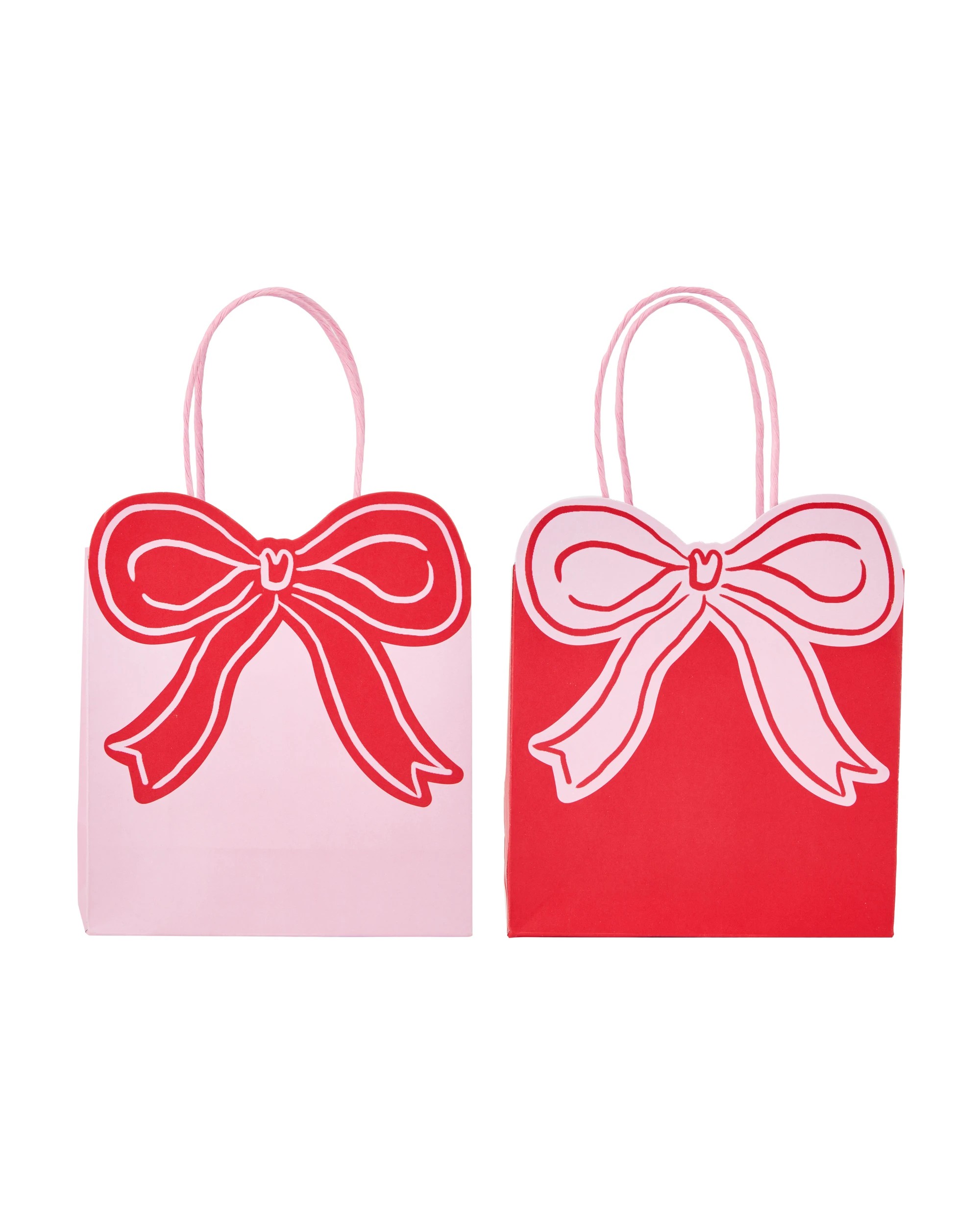 3 8 Piece Pink and Red Bow Shaped Loot Bag, 3 of 6