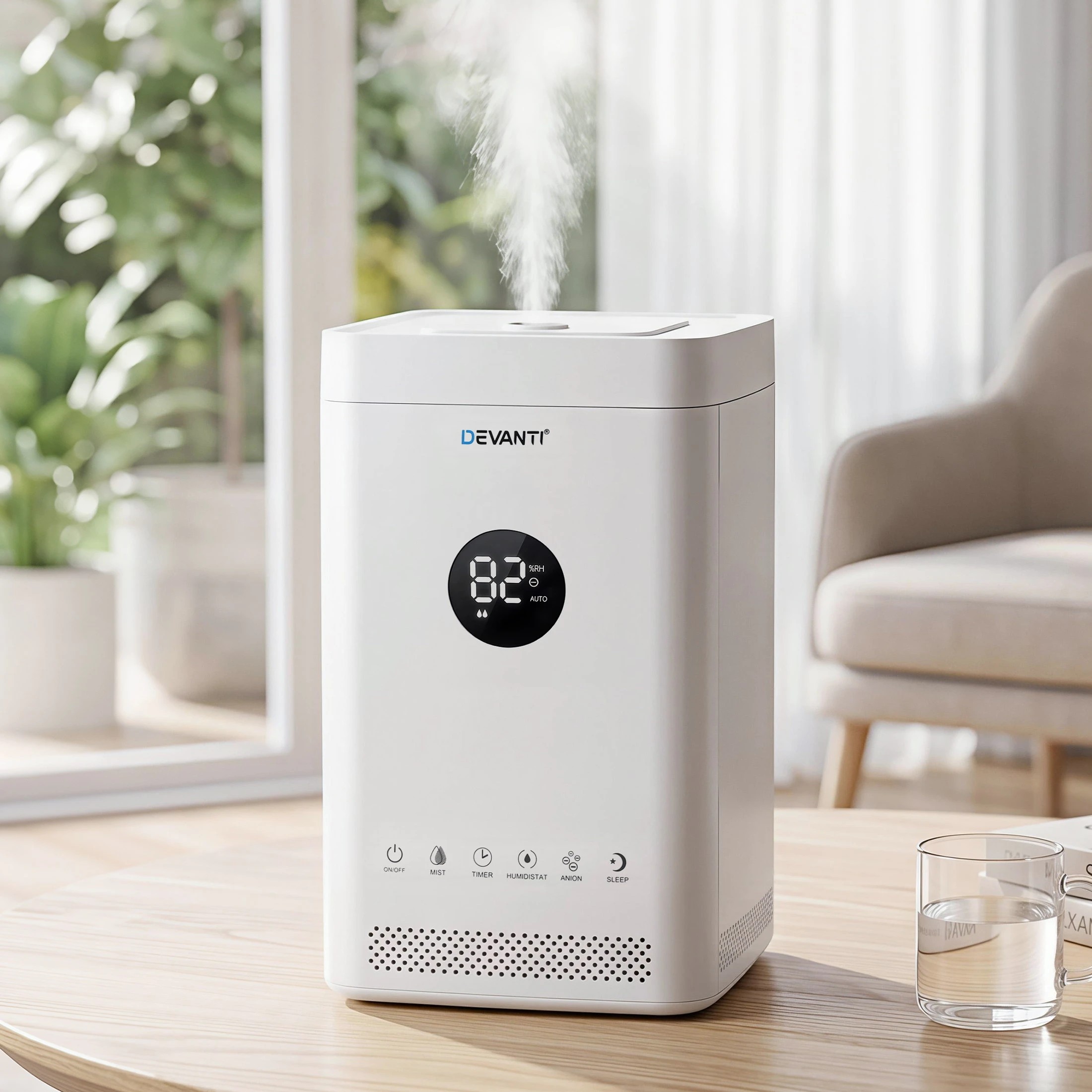 5 Devanti 5L Ultrasonic Humidifier and Air Purifier - White, 5 of 8