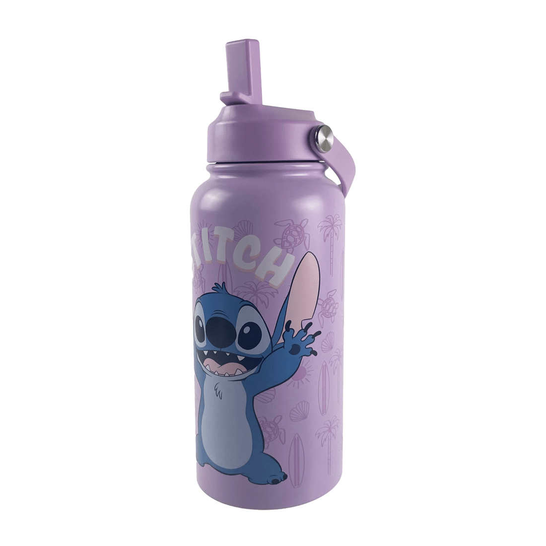 2 946ml Lilac Disney Lilo & Stitch Aloha Stainless Steel Cylinder Drink Bottle, 2 of 5