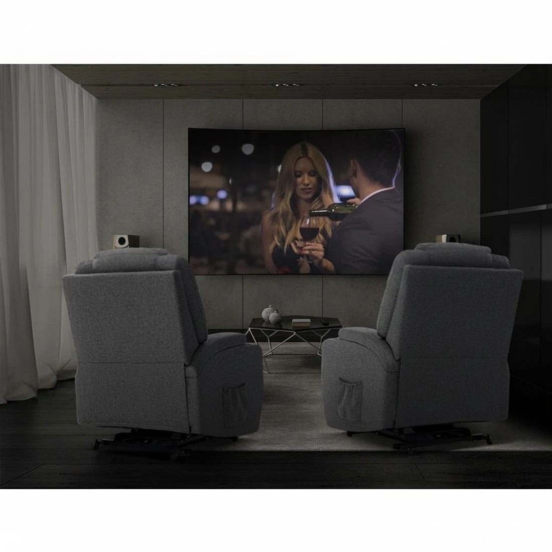 5 Artiss Recliner Chair Lift Assist Heated Massage Chair - Grey, 5 of 5