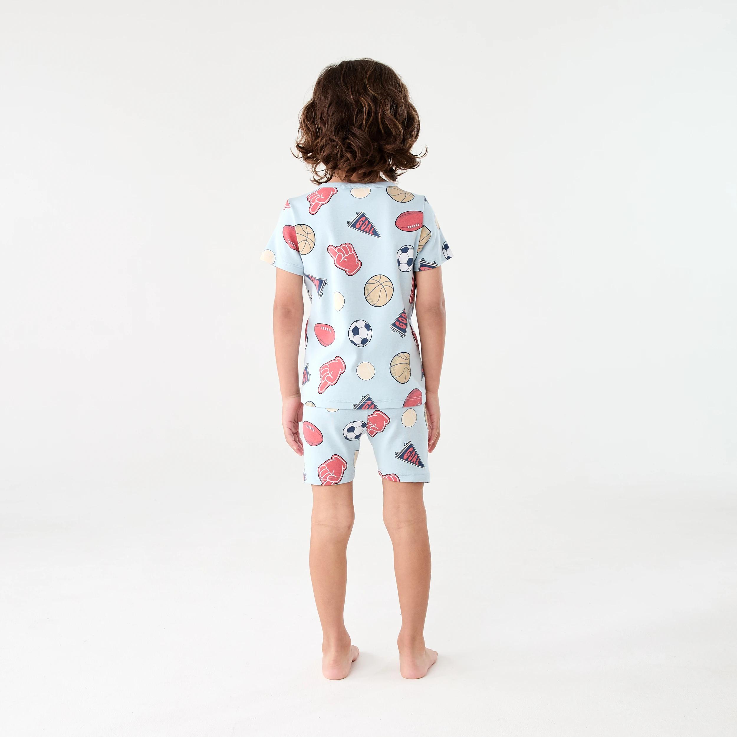 2 Short Sleeve Skinny Rib Pyjama Set BLUE SPORT, 2 of 7