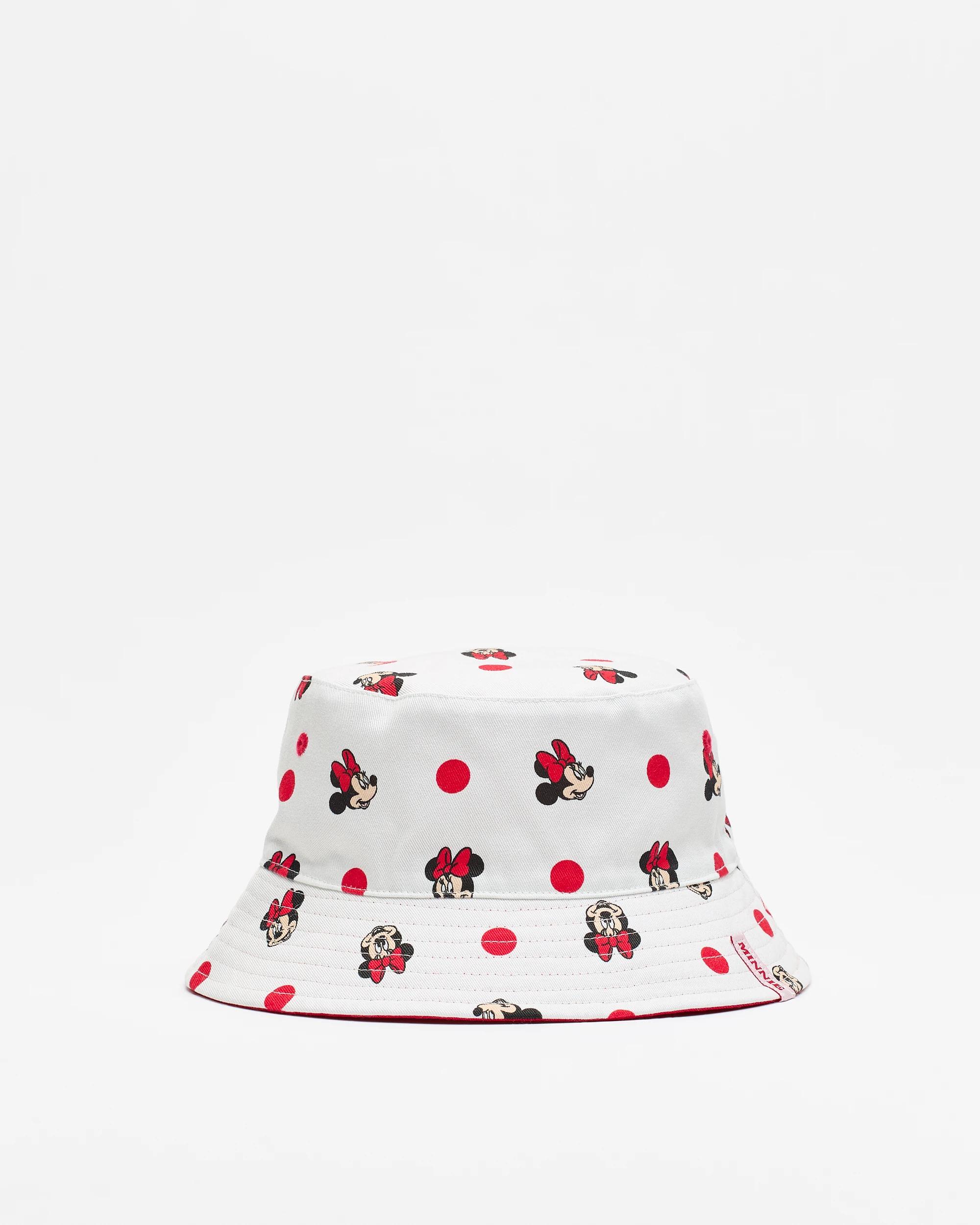 1 Disney Kids Licensed Minnie Mouse Icons Reversible Bucket Hat WHITE, 1 of 3