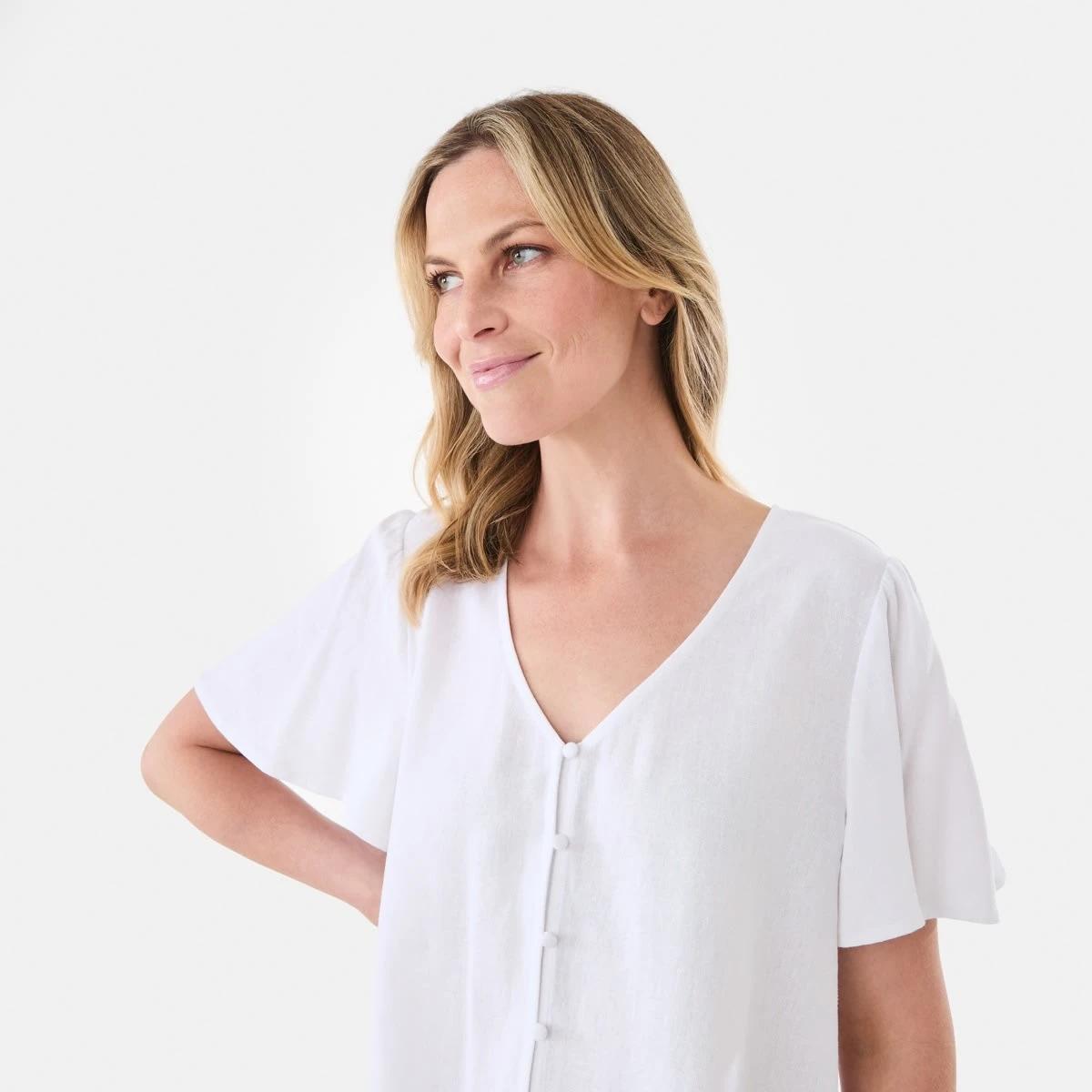 4 Short Sleeve Femme Top White, 4 of 5