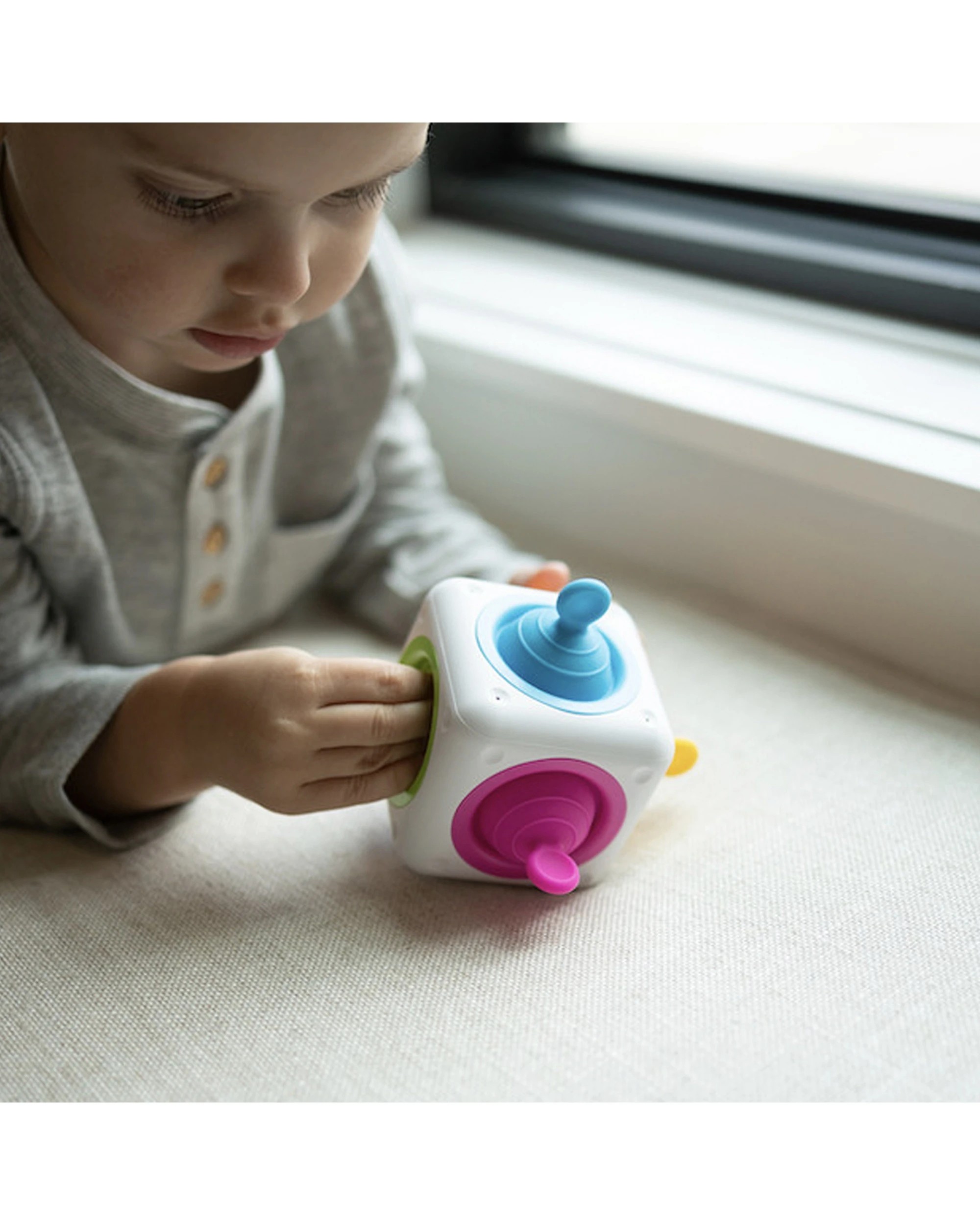 3 Fat Brain Toy Co 14cm Tugl Cube Pull Pop Discovery - Multi, 3 of 5