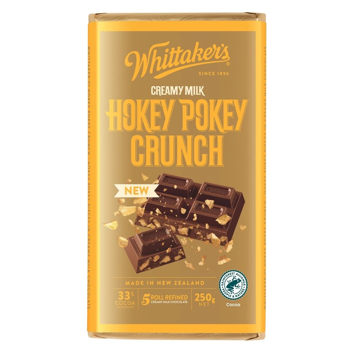 1 Whittaker's Hokey Pokey Crunch Creamy Milk Chocolate Bar 250g, 1 of 2