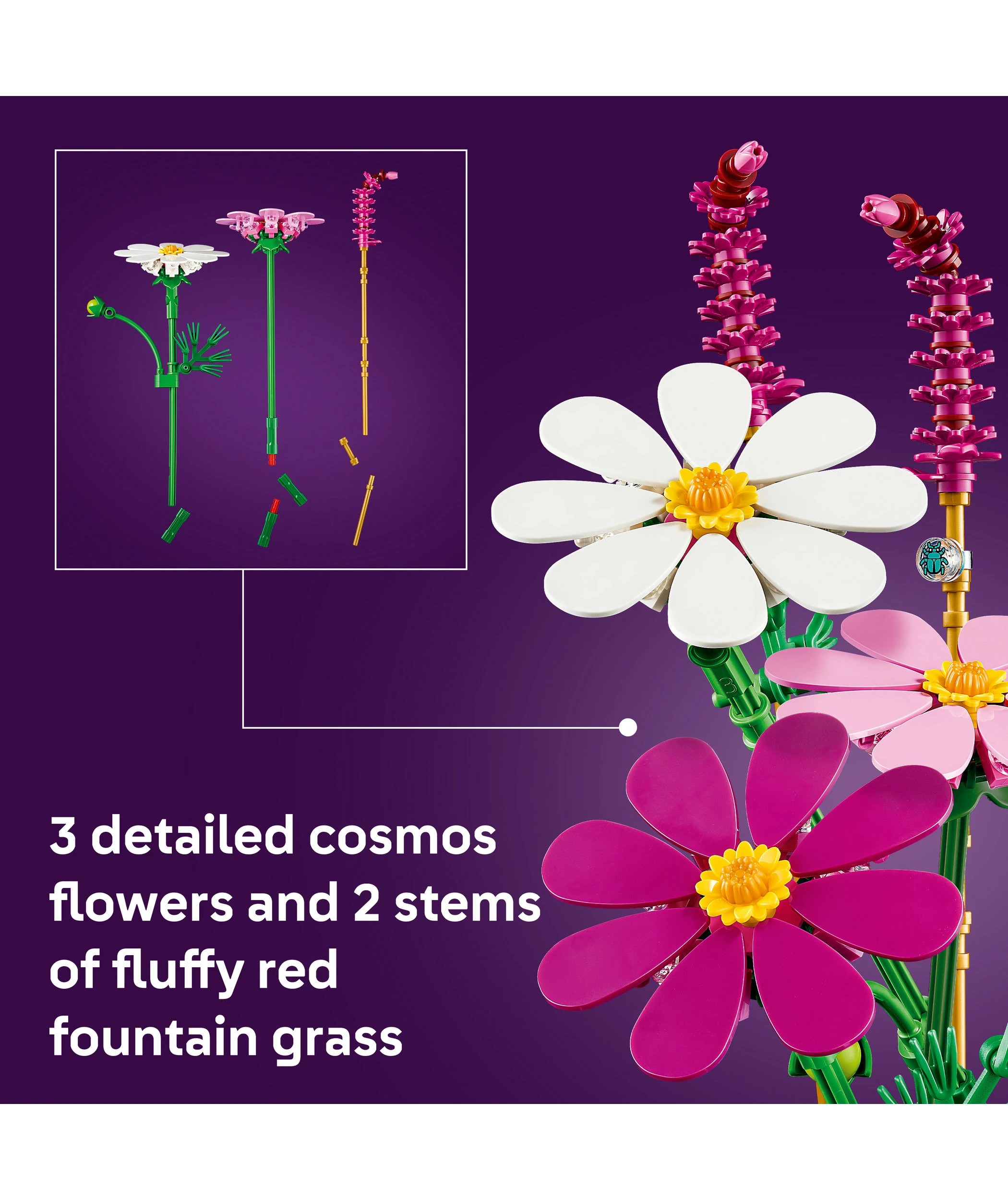 4 LEGO Botanicals Cosmos Flowers 11514, 4 of 9