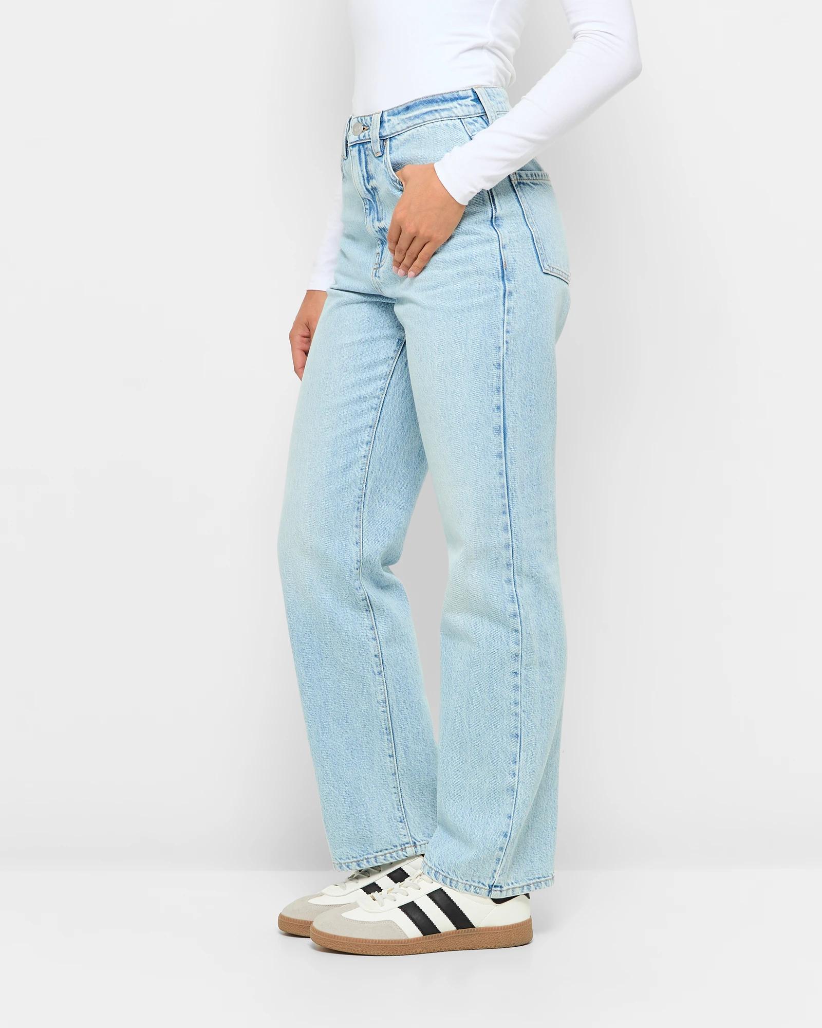 3 High Rise Straight Leg Denim Jeans - Lily Loves INDIGO WASH, 3 of 5