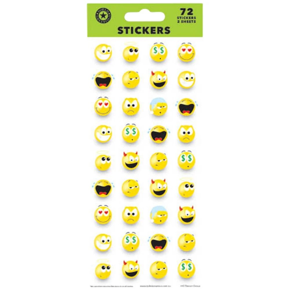 1 Artwrap FSC Sticker Sheets Smiley Faces, 1 of 1