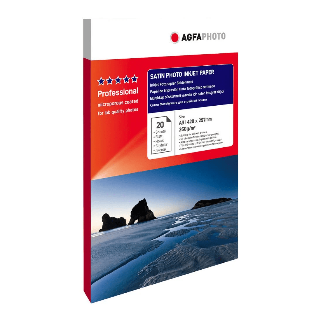 1 AGFA A3 Satin Photo Paper Inkjet 260gsm 20 Pack, 1 of 1