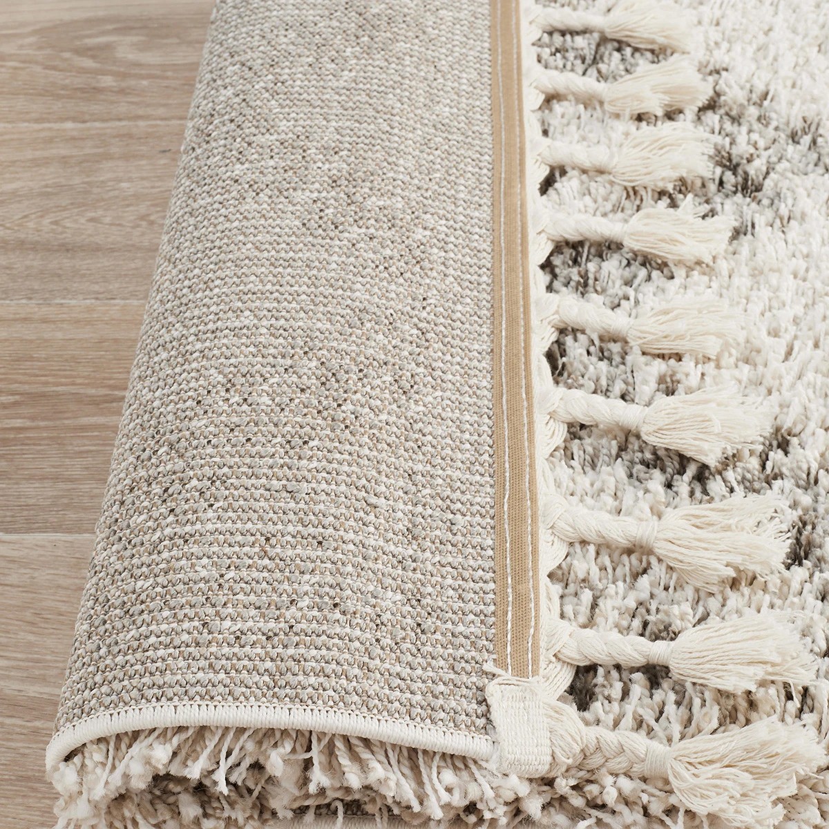 7 Common Ground Rugs Amber 33 400x80cm - Large Shag Rug - Beige, 7 of 7