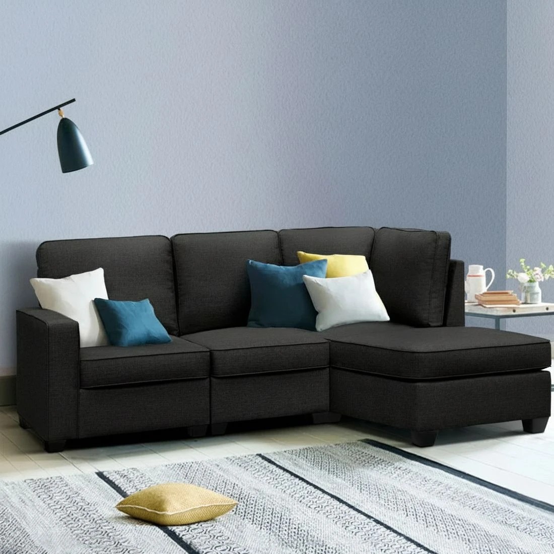 6 Artiss Modular Sofa Chaise Set 4-seater Dark - Grey, 6 of 6
