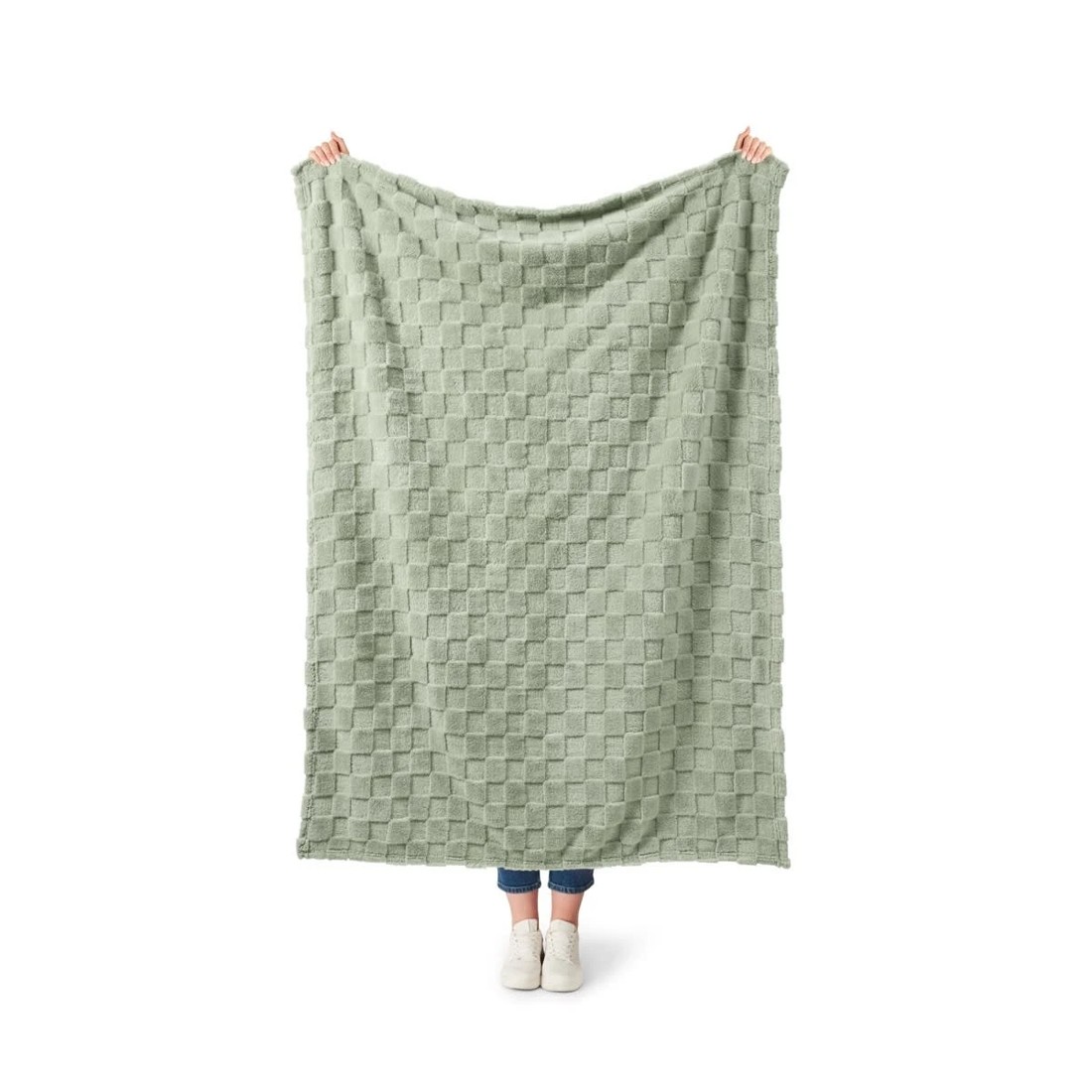 2 Soft Check Throw - Seagrass, 2 of 6