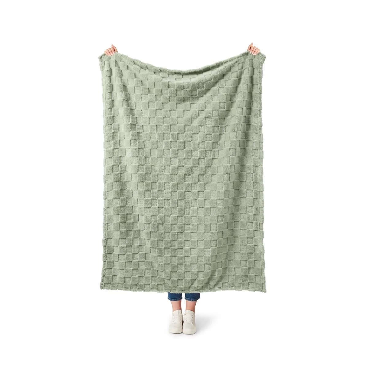 2 Soft Check Throw - Seagrass, 2 of 6