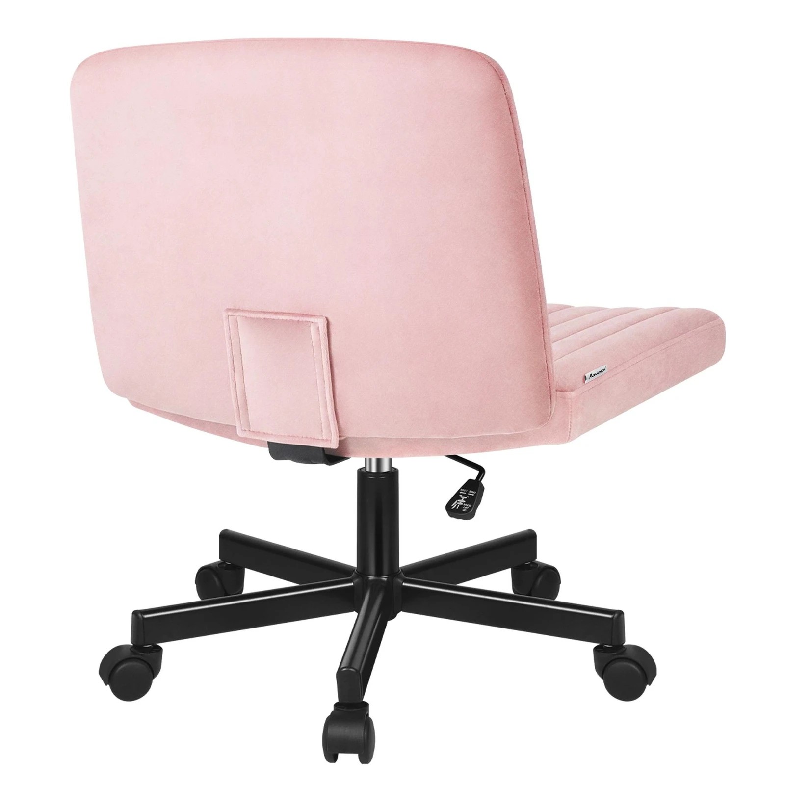 2 Alfordson Office Desk Chair Computer Armless Wide Seat Mid Back Velvet - Pink, 2 of 9