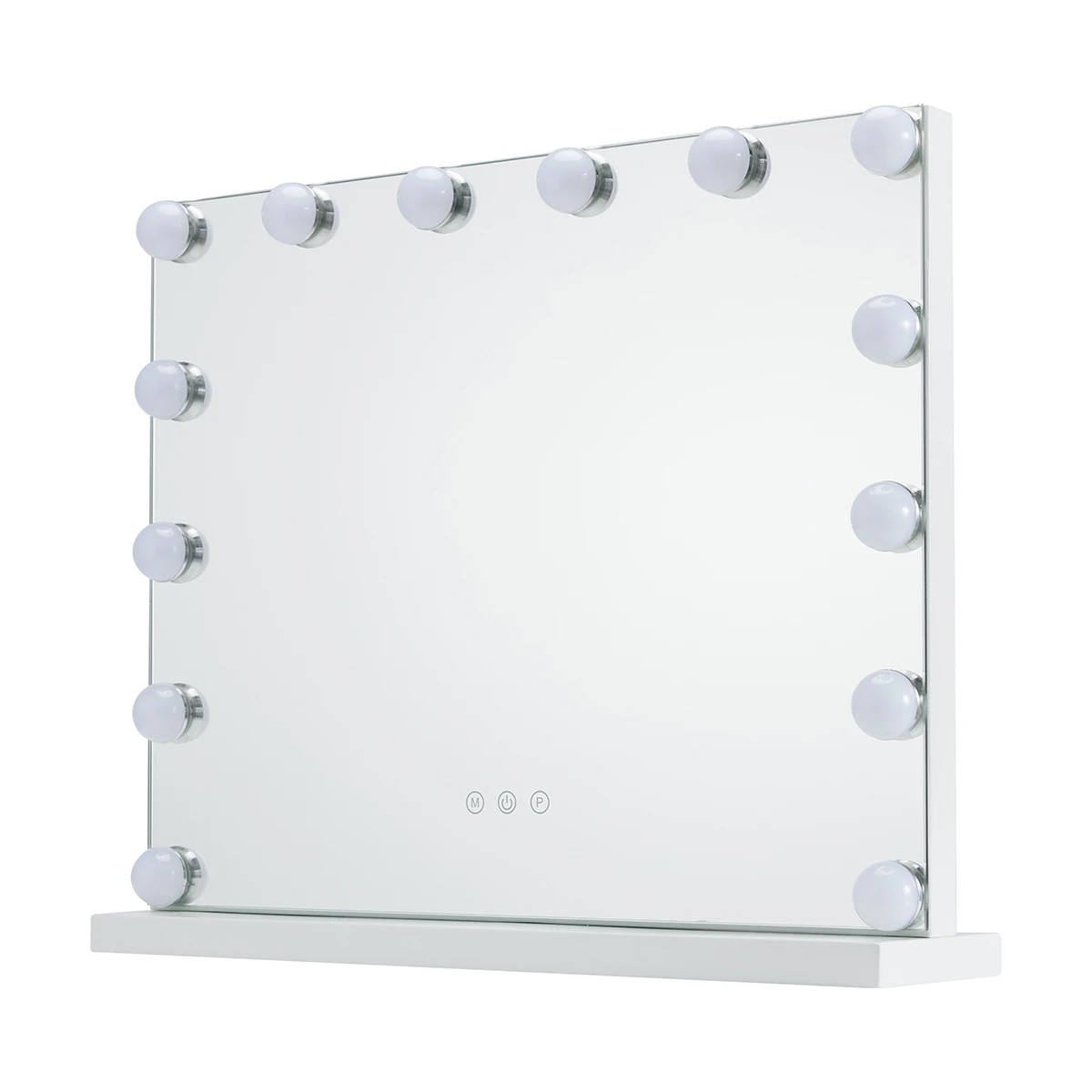 1 Rectangle Hollywood Mirror - White, 1 of 10