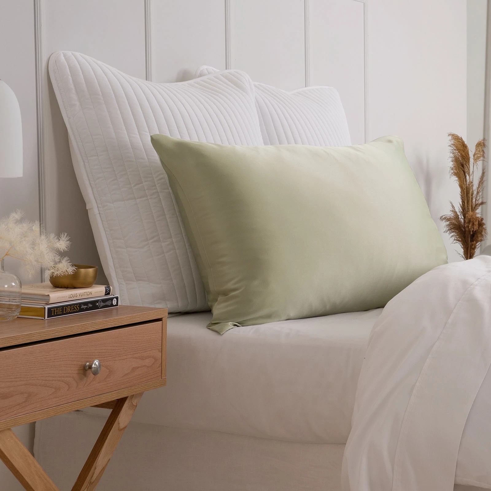 1 Royal Comfort Pure Silk Pillow Case 100% Mulberry Silk Hypoallergenic Pillowcase - Green, 1 of 10