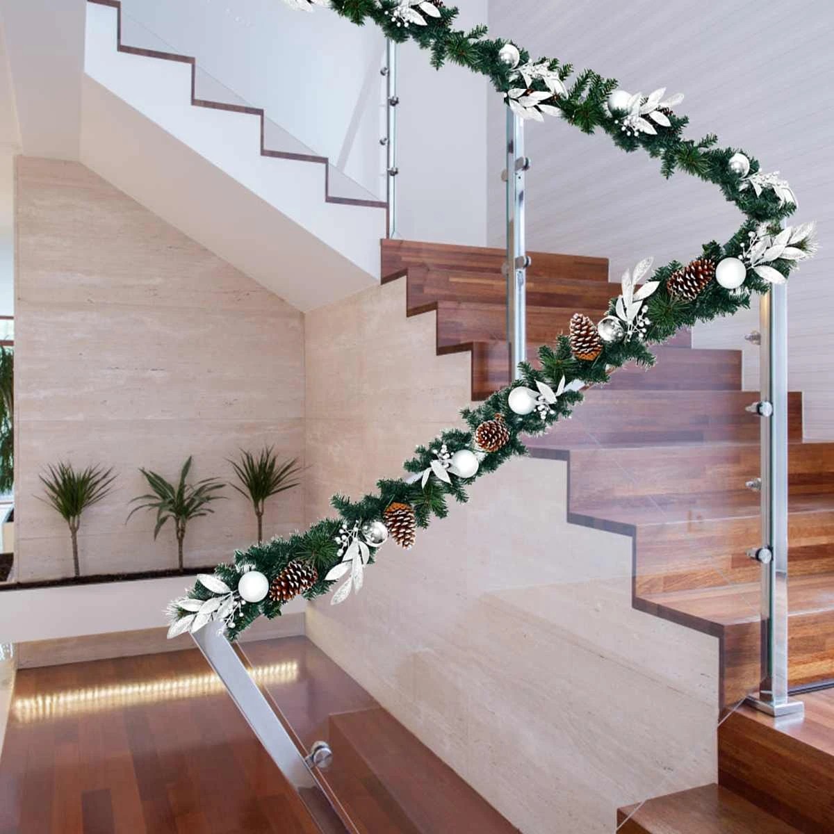 2 Costway 2.7M Pre-lit Artificial Christmas Garland w/Pine Cones Xmas Decor, 2 of 6
