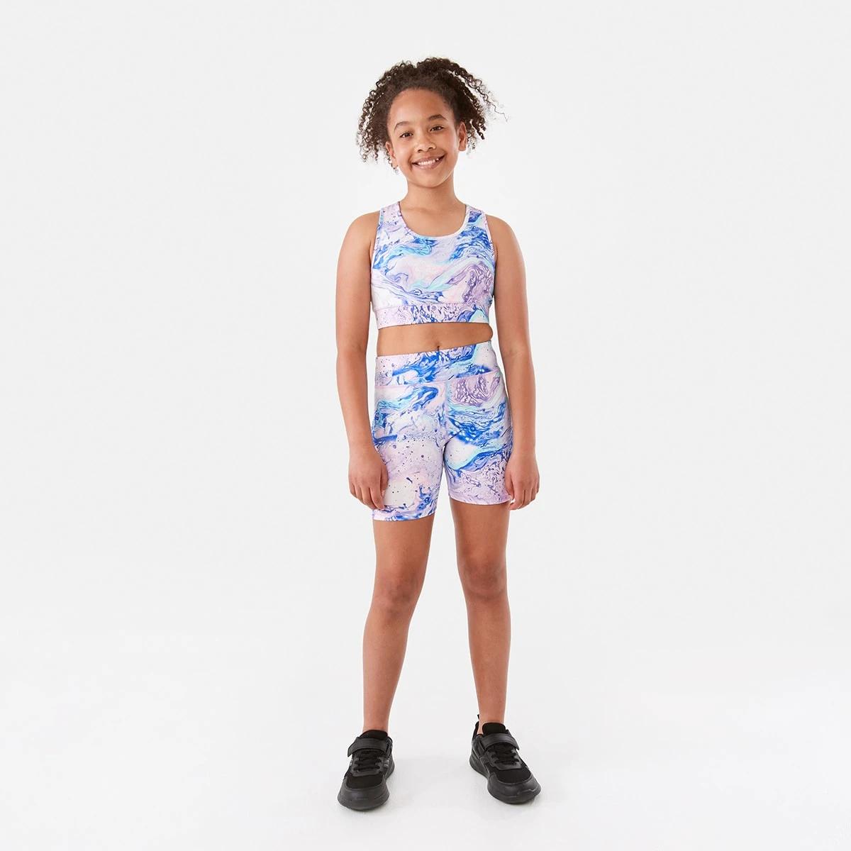 7 Active Kids Mid Length Bike Shorts Mlt Marble, 7 of 10