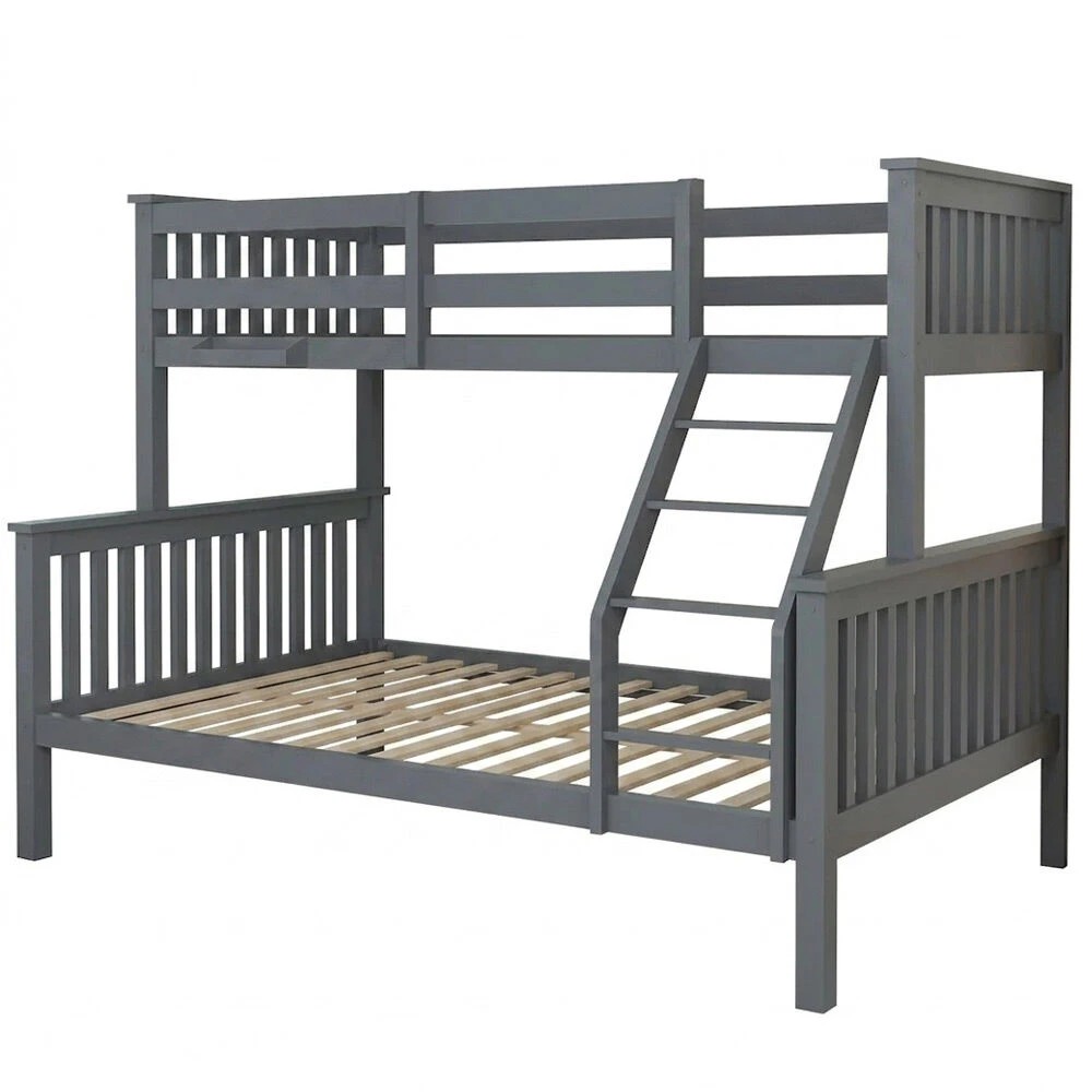1 Kingston Slumber Triple Bunk Bed, Single Over Double Convertible Design - Grey, 1 of 1