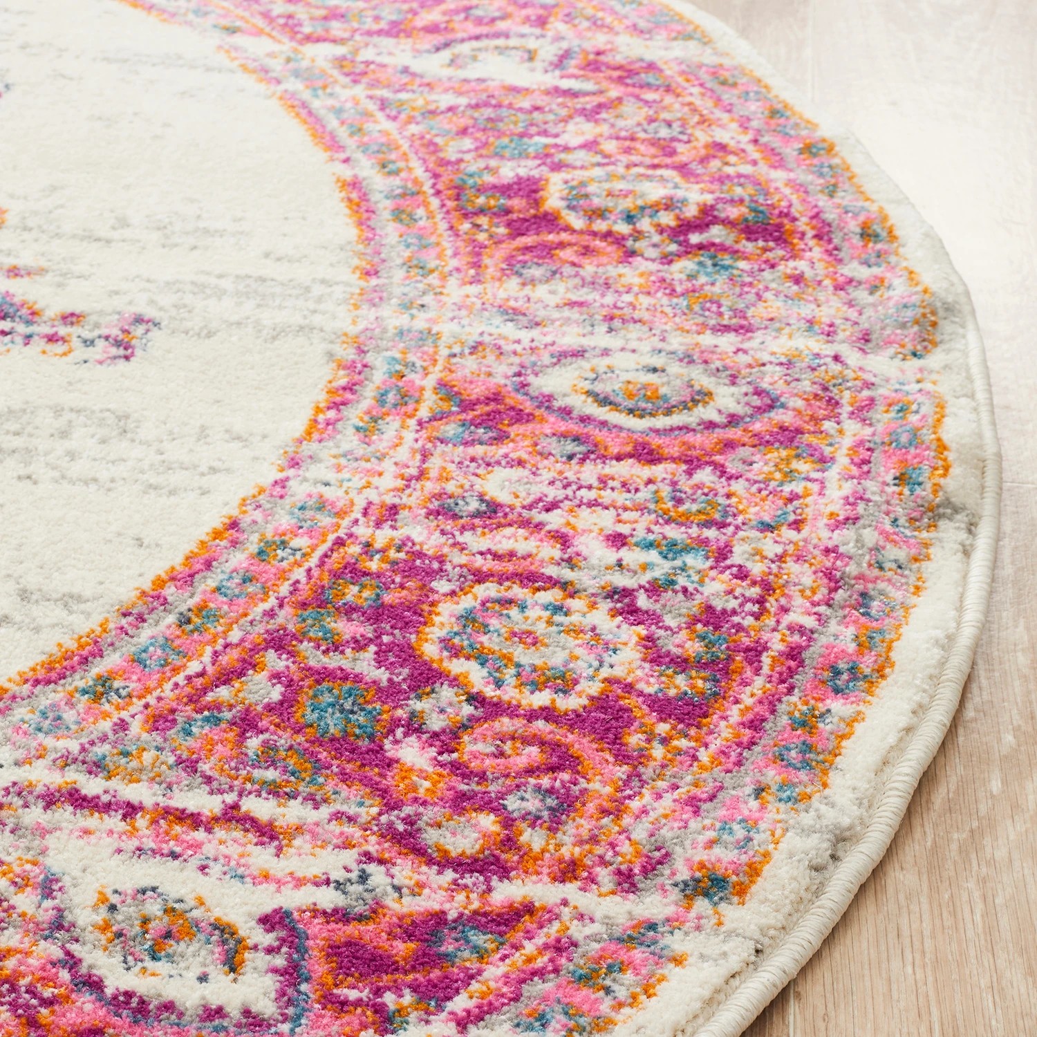 4 Common Ground Rugs Atlas 211 240x240cm Round - Large Pet Friendly Rug - Pink, 4 of 7