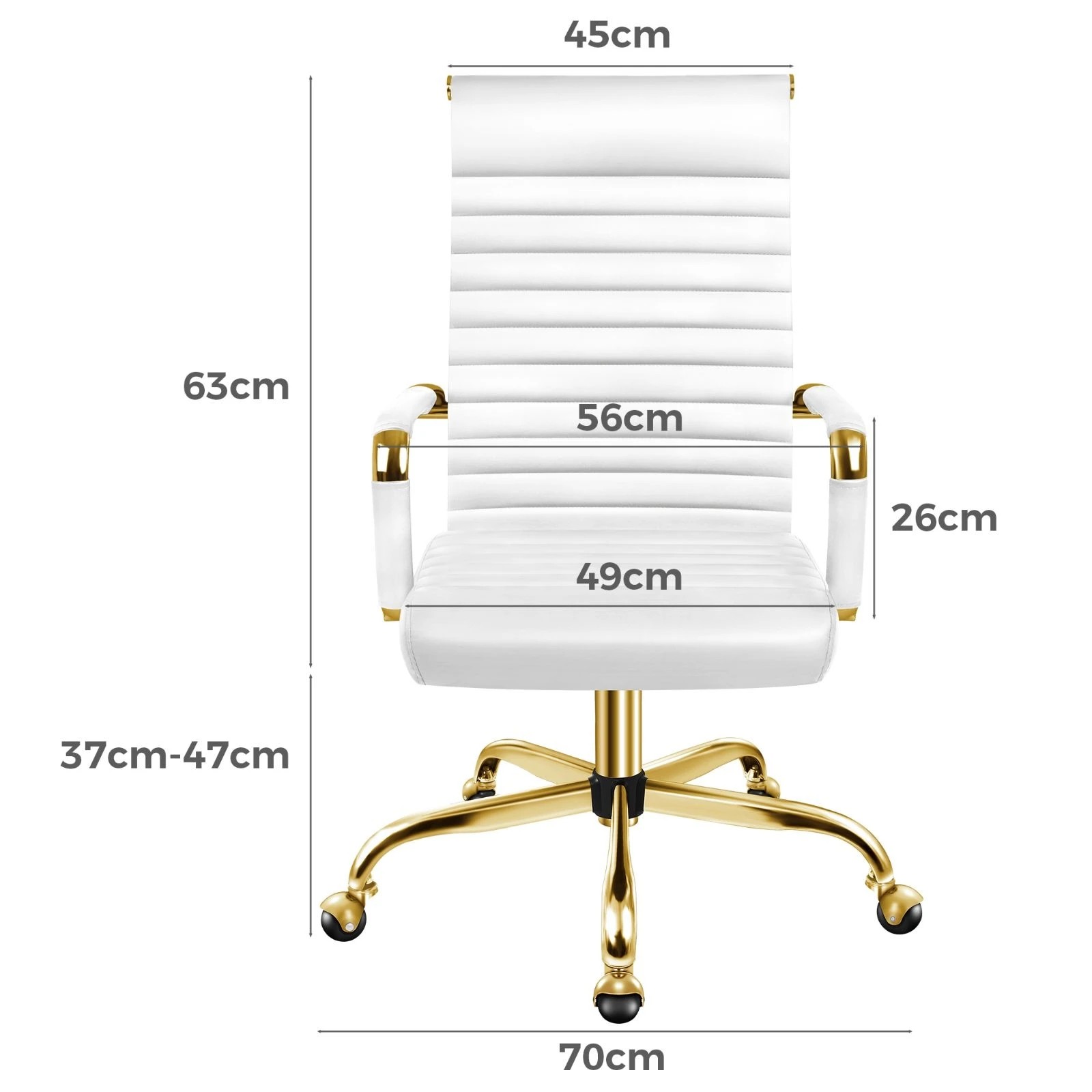 8 Alfordson Office Chair Executive Padded Seat Ergonomic Computer Study Gaming - White, 8 of 10