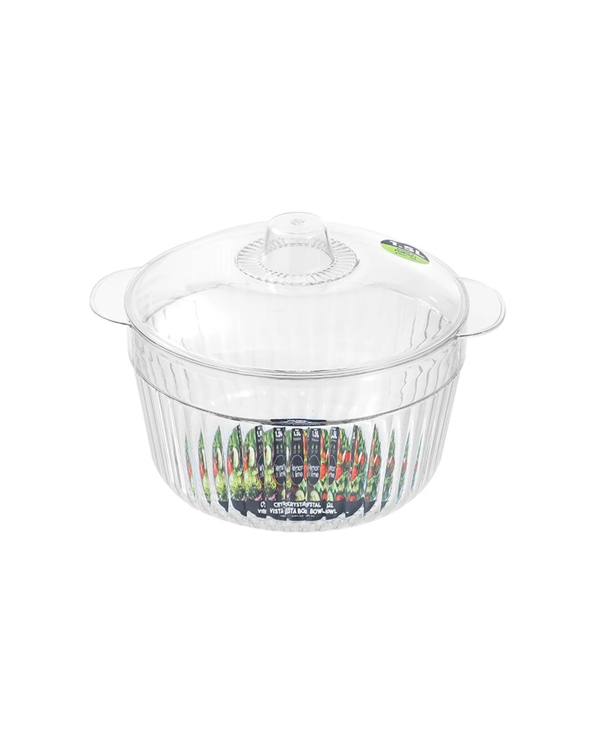 2 Lemon & Lime 6pk Crystal Vista Lidded Food Storage Bowl 1.5L - Clear, 2 of 8