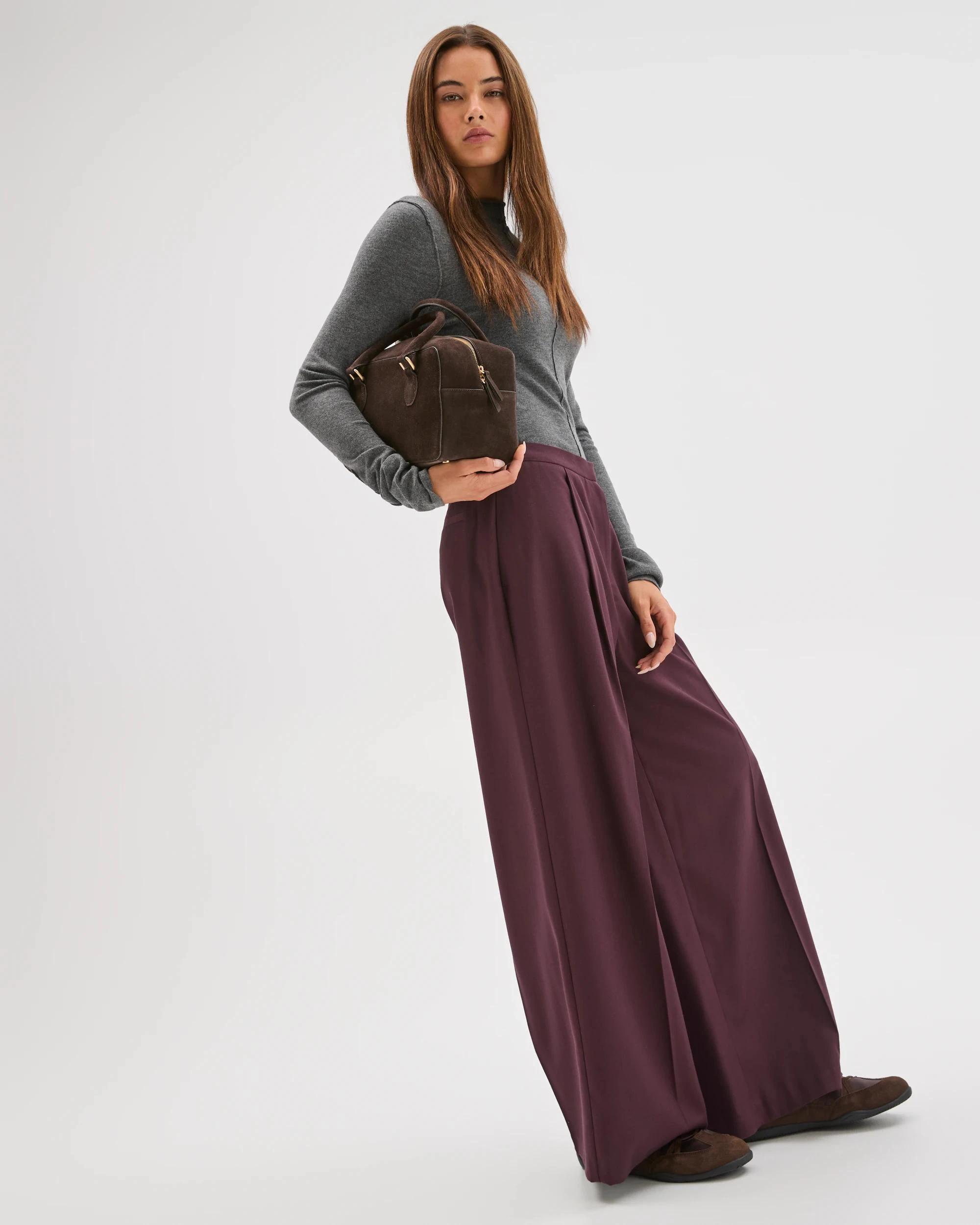 4 Lily Loves Wide Leg Tailored Pants FUDGE, 4 of 7