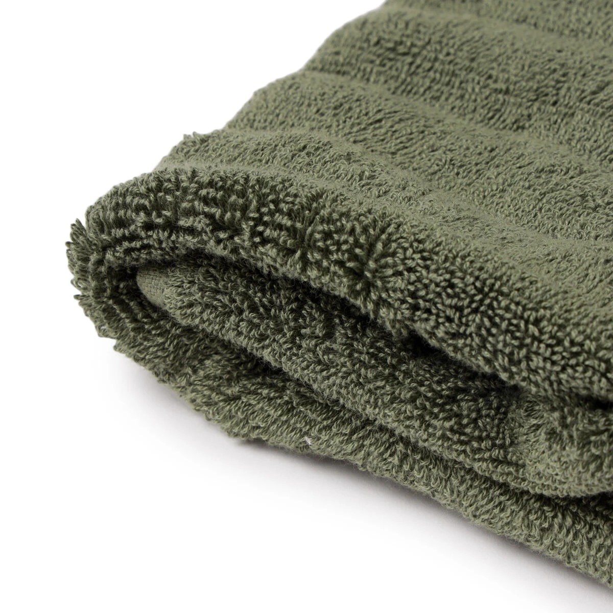 4 Thick Ribbed Australian Cotton Hand Towel - Forest Green, 4 of 5
