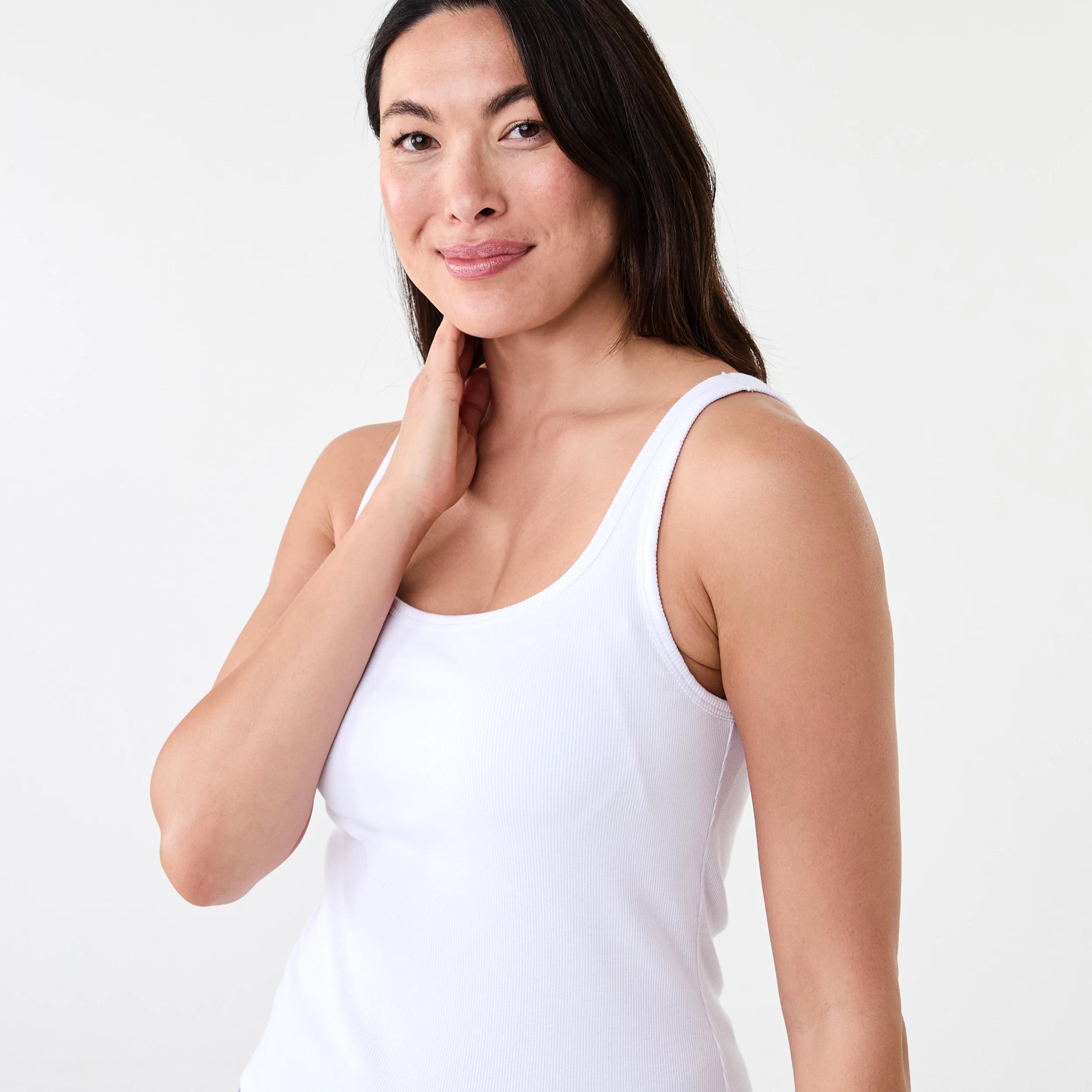 4 Sleeveless Shelf Bra Cami White, 4 of 5