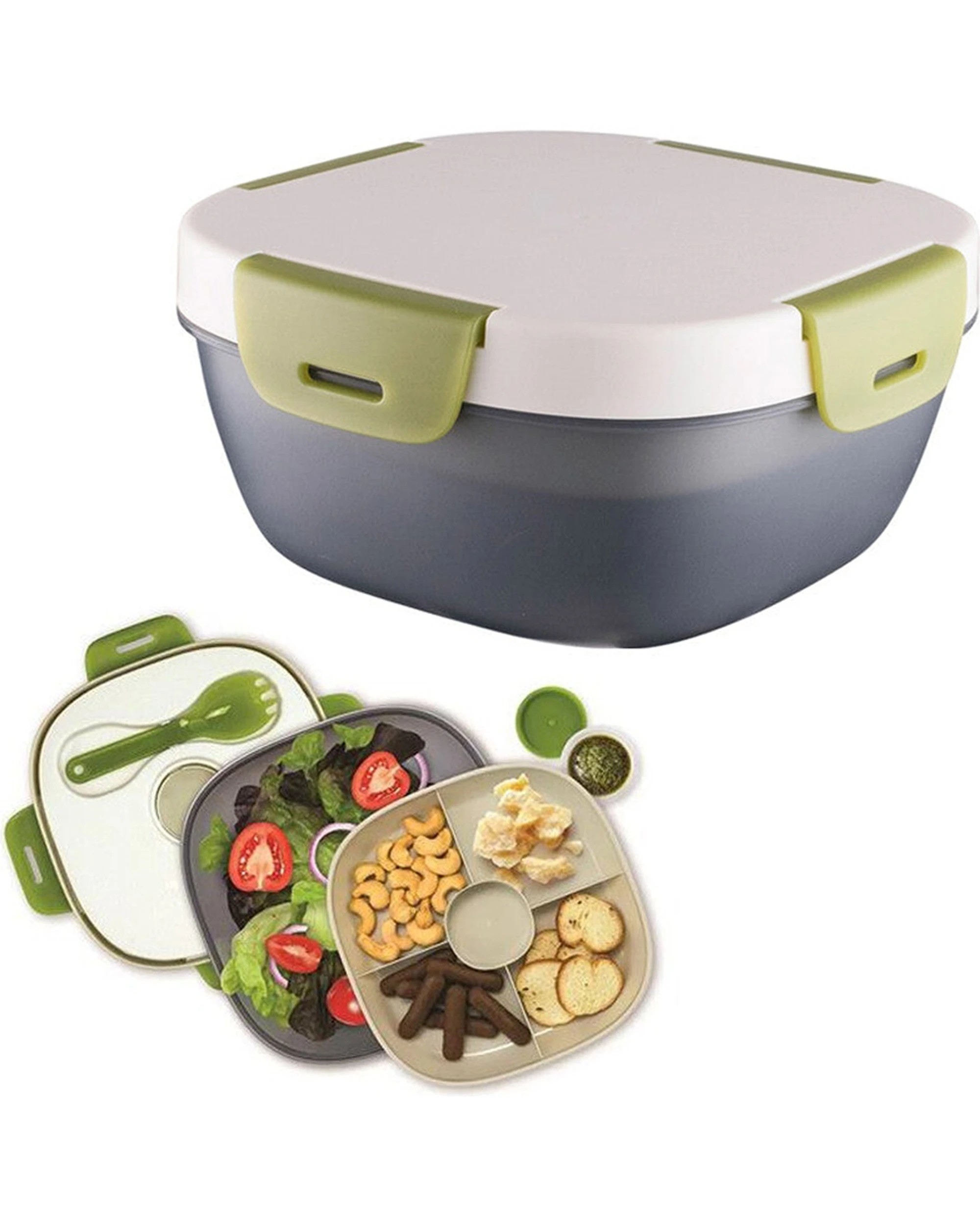 3 Avanti Food 2 Go Salad Pod With Ice Pack 1.2L 4-Compartment Tray Plastic No - Assorted, 3 of 3