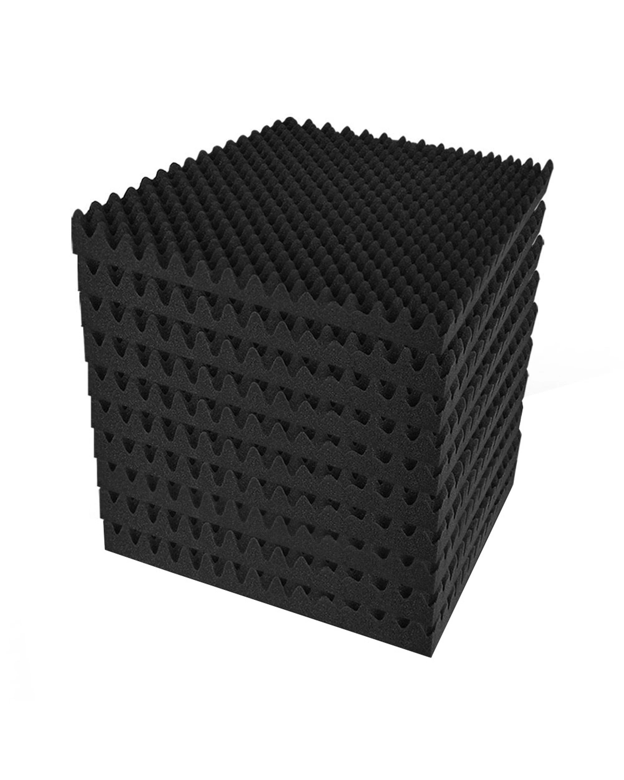 1 Alpha Acoustic Foam 20pcs 50x50x5cm Sound Absorption Proofing Panels Eggshell - Black, 1 of 5
